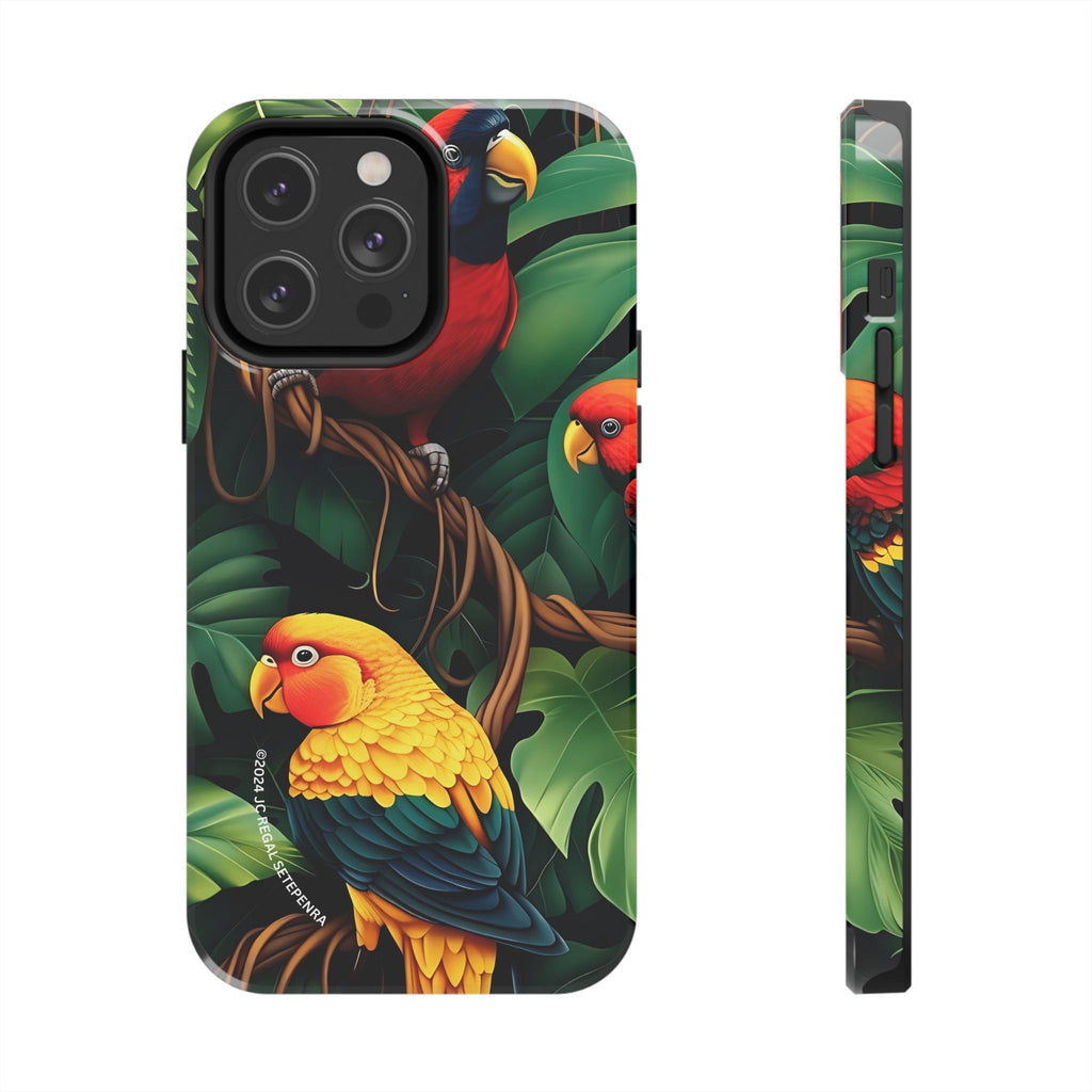 Tri-Parrot Tough Phone Case (For iPhone, Galaxy & More)