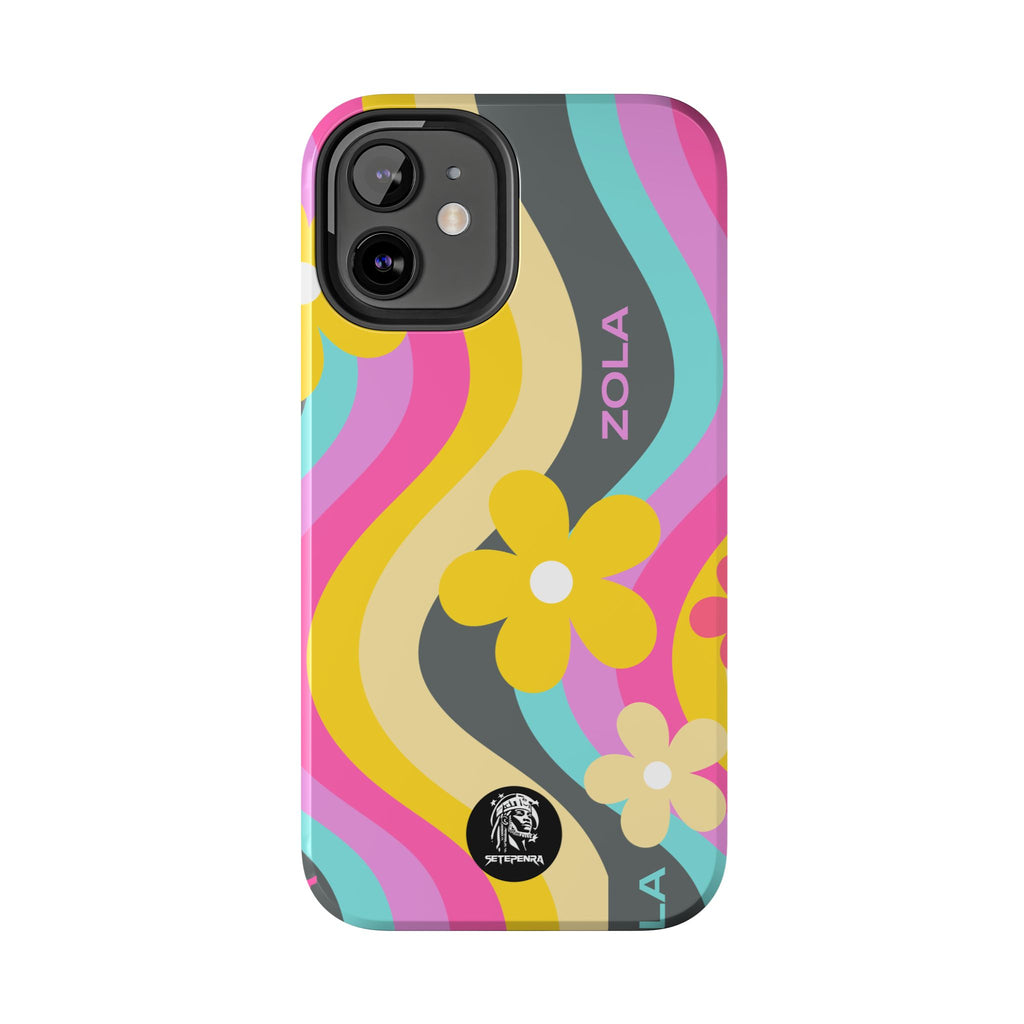 Zola Tough Phone Case (For iPhone, Galaxy & More) - Dark Grey Wave