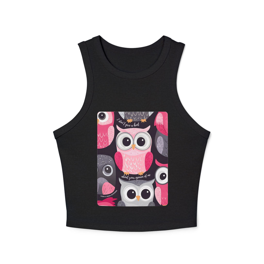 Don't Give A Hoot Women's Micro Rib Racer Tank Top SETEPENRA Tank Top.
