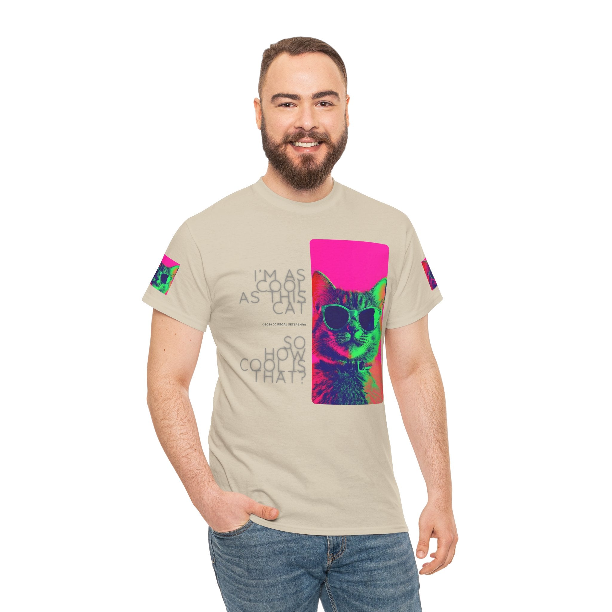 Cool Cat (Whiskers 1) Unisex Heavy Cotton Tee