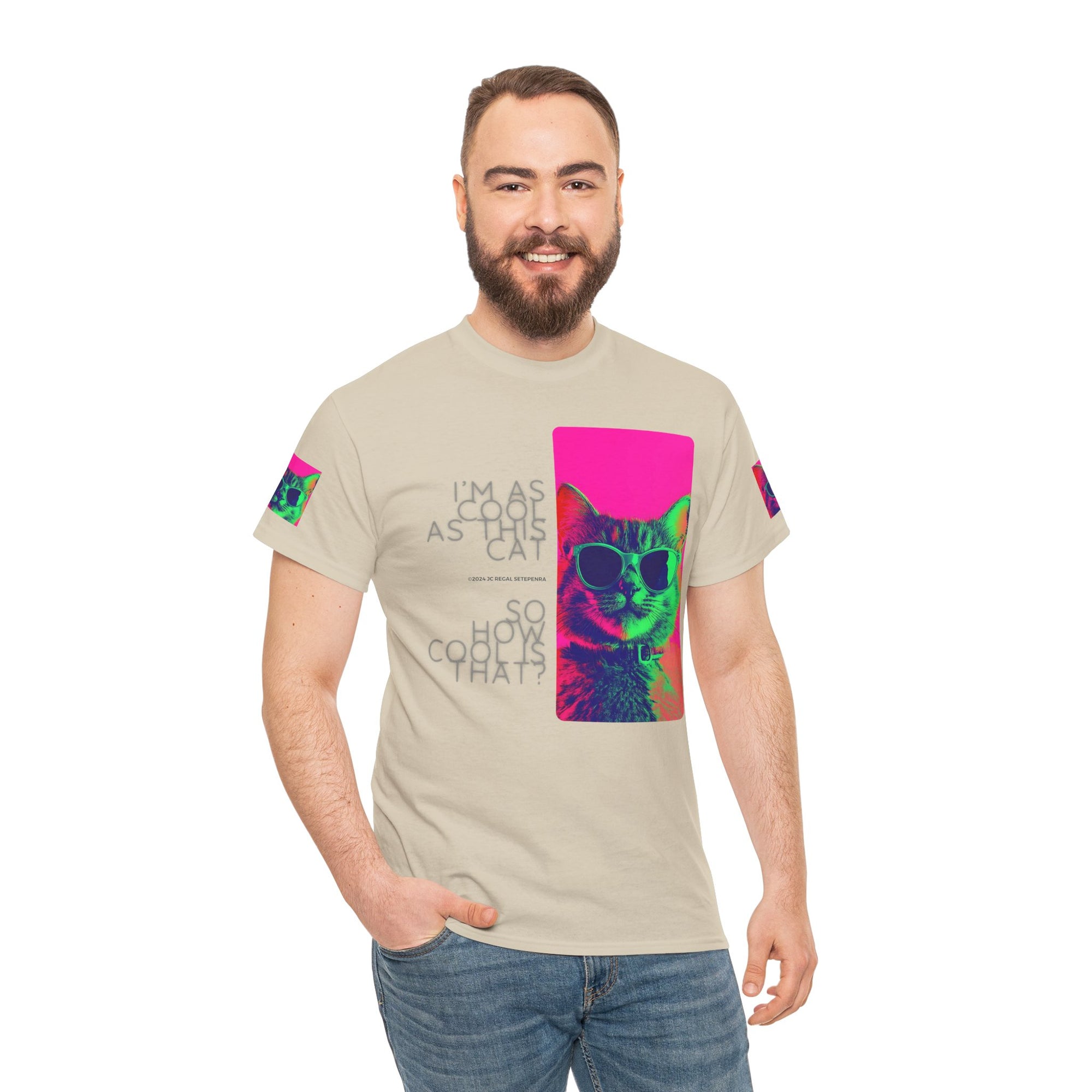 Cool Cat (Whiskers 1) Unisex Heavy Cotton Tee
