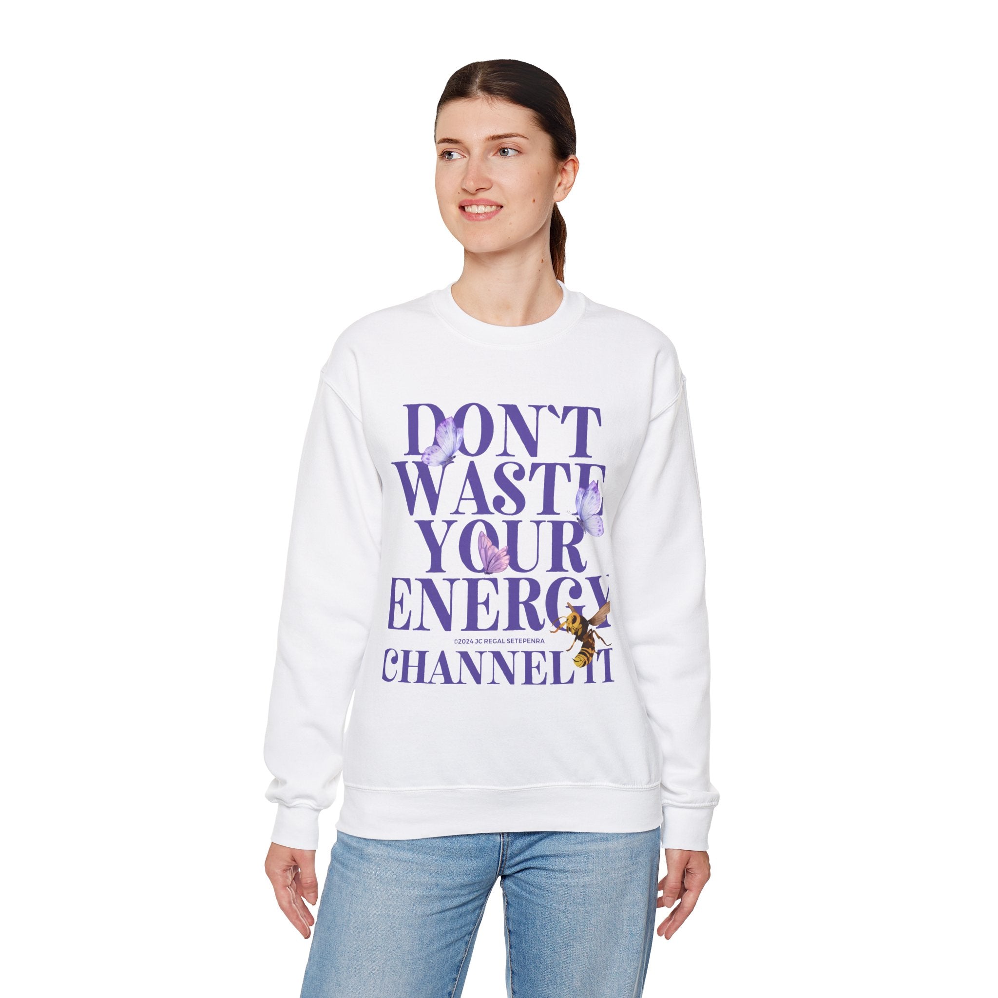 Channel It Unisex Heavy Blend™ Crewneck Sweatshirt (Purple Print)
