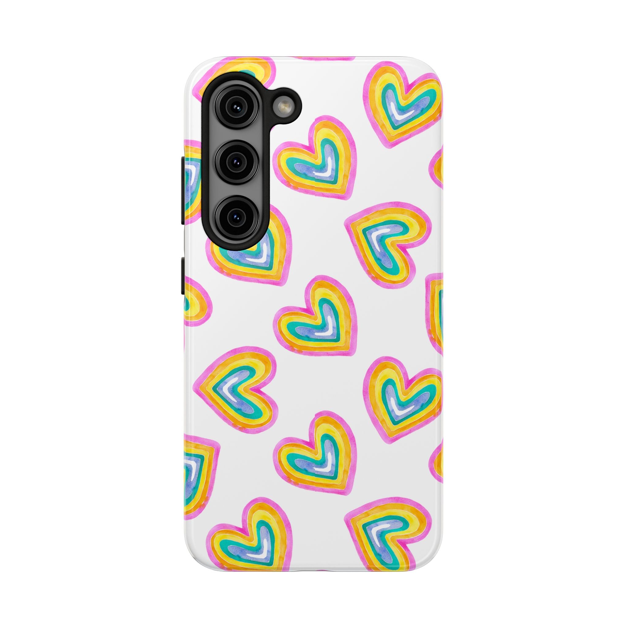 Rainbow Heart Tough Phone Case — Durable Cute Protective Phone Cover