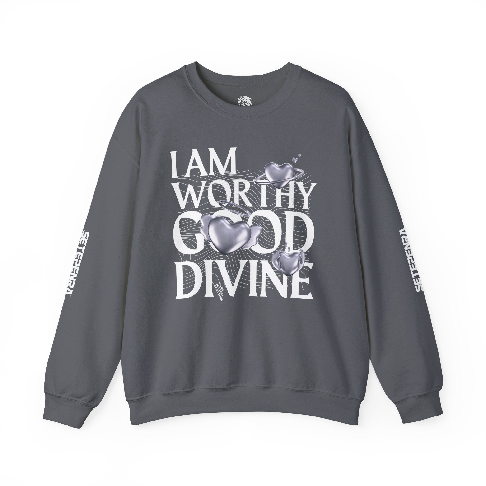 I AM WORTHY GOOD DIVINE Unisex Heavy Blend™ Crewneck Sweatshirt SETEPENRA Sweatshirt.