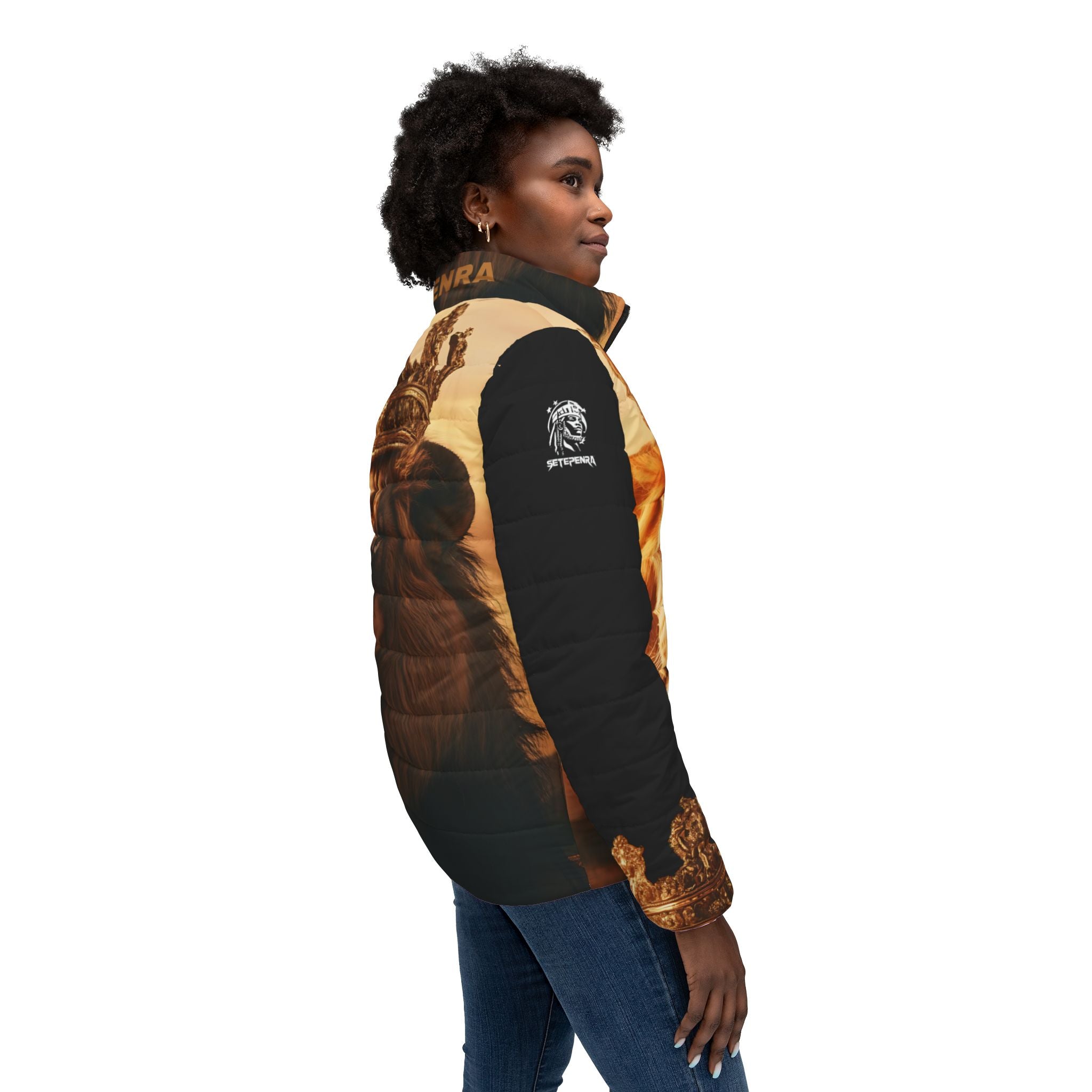Season Of The Lion Women’s Puffer Jacket SETEPENRA All Over Prints.