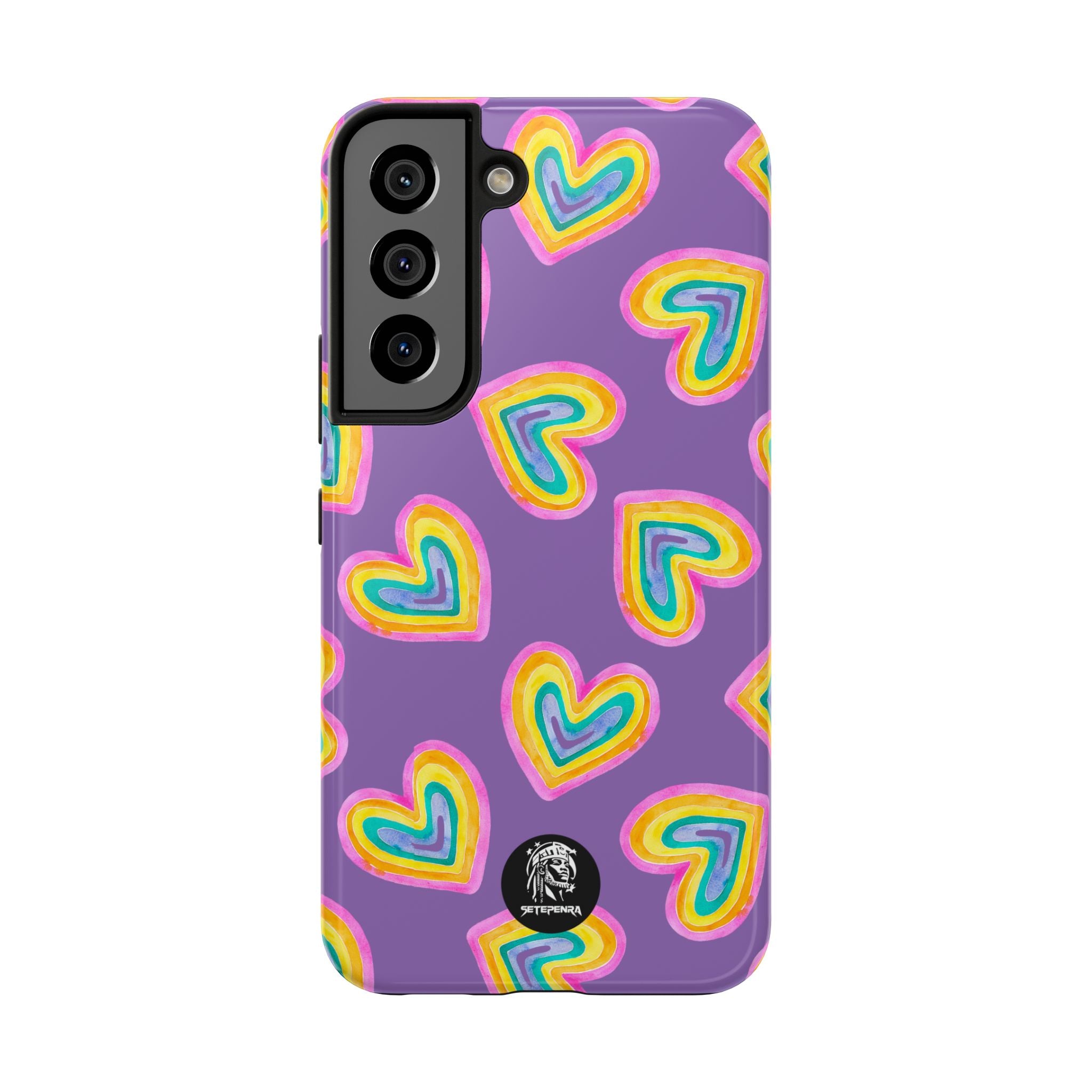 Rainbow Heart Tough Phone Case (For iPhone, Galaxy & More) - Light Purple