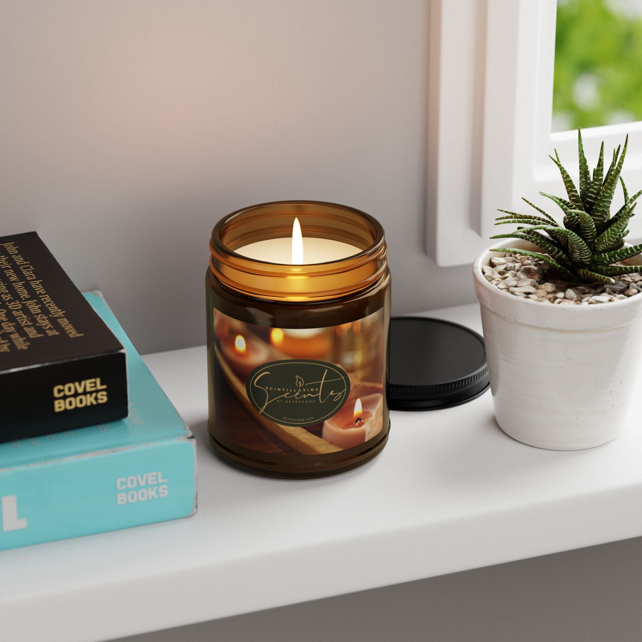 Scintillating Scents by SETEPENRA Scented Soy Candle (Multi-Size, Amber Jar) SETEPENRA Home Decor.