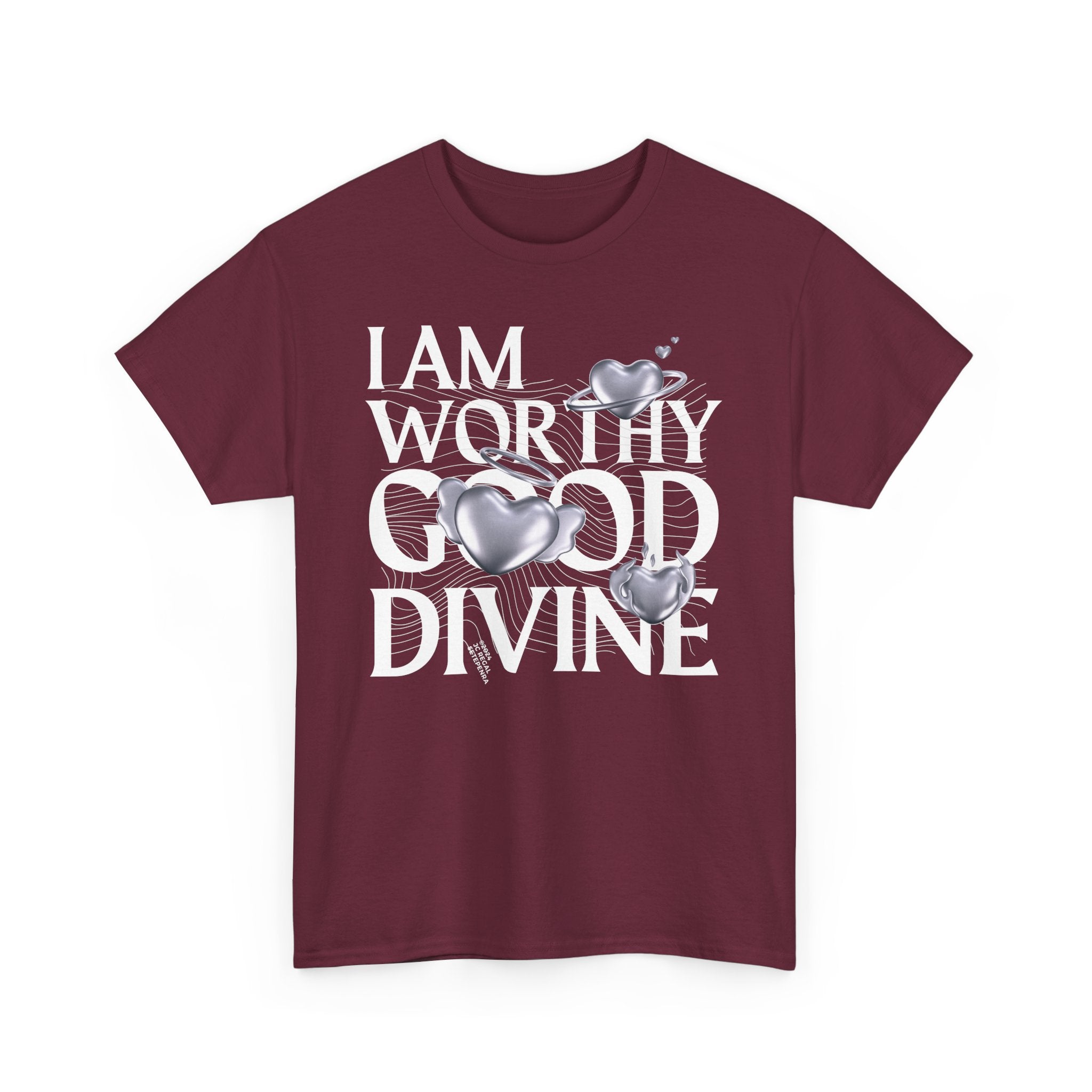 I AM WORTHY GOOD DIVINE Unisex Heavy Cotton Tee SETEPENRA T-Shirt.