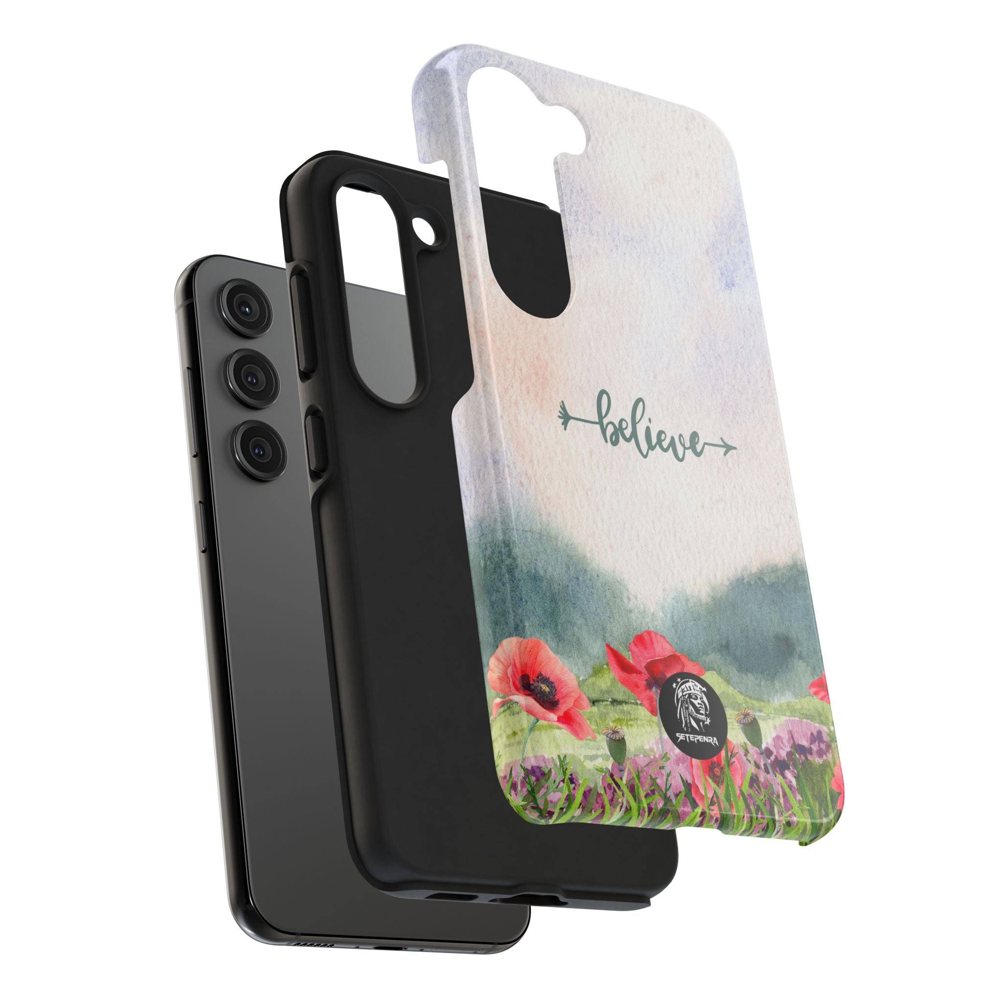 Believe Tough Phone Case (For iPhone, Galaxy & More) - Watercolor Flower