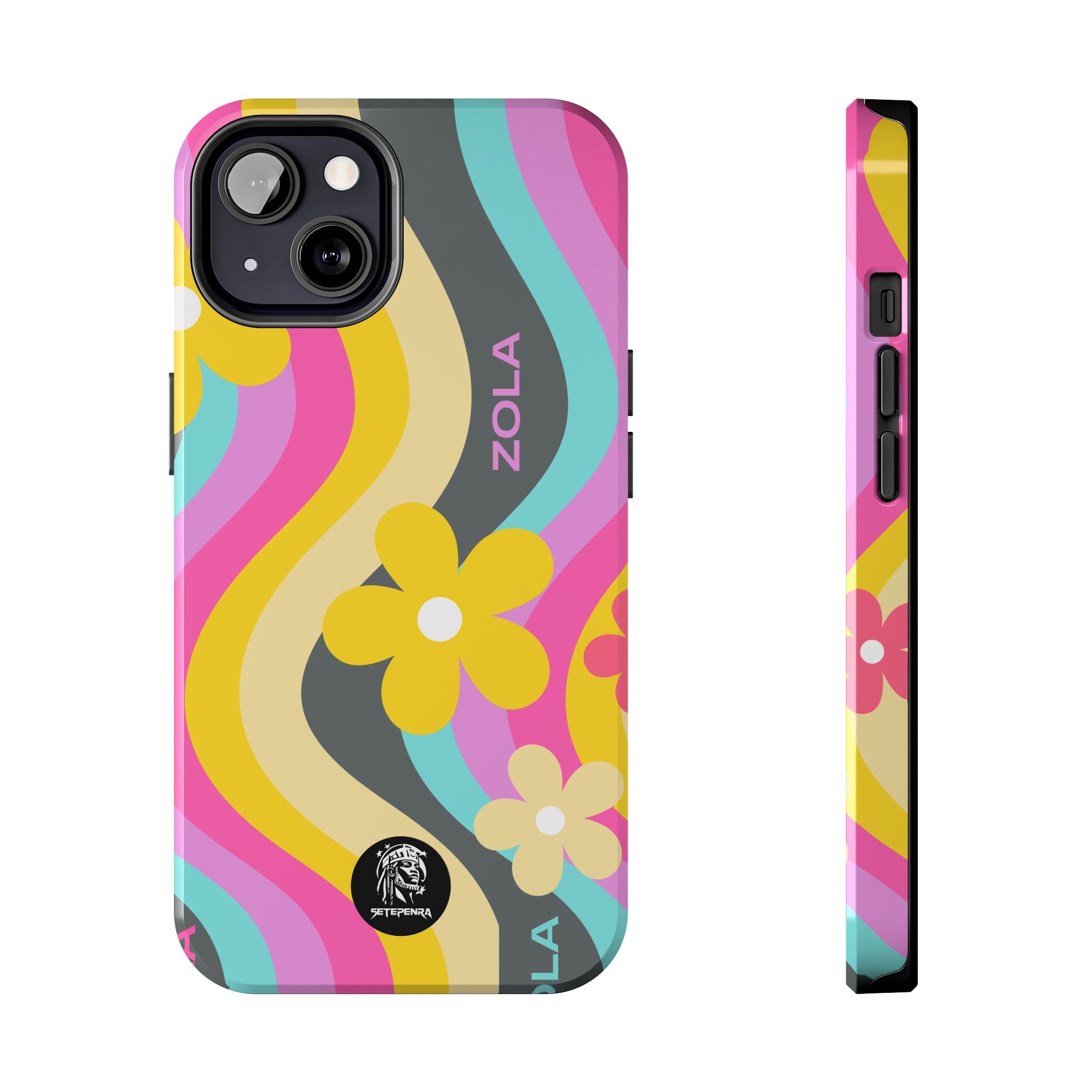 Zola Tough Phone Case (For iPhone, Galaxy & More) - Dark Grey Wave SETEPENRA Phone Case.