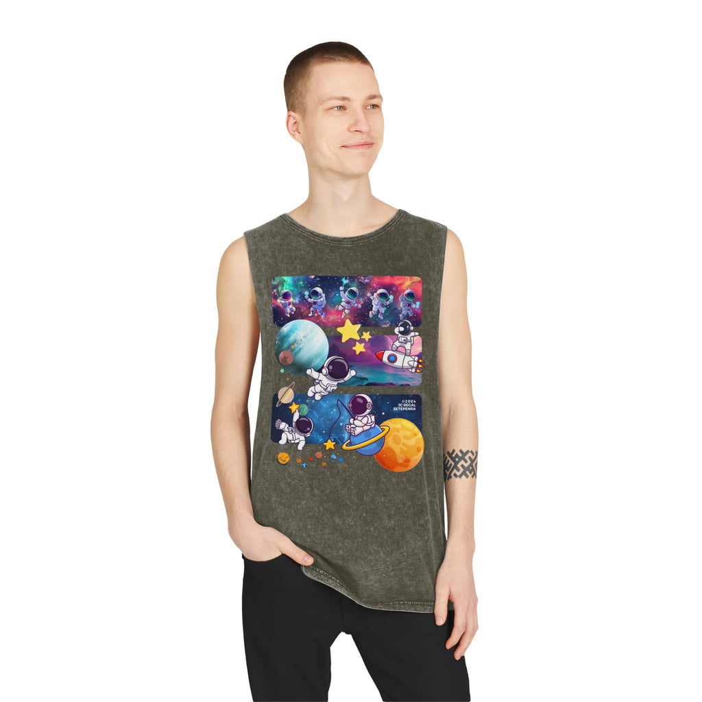 Astro Cosmo (V2.0) Unisex Stonewash Tank Top SETEPENRA Tank Top.