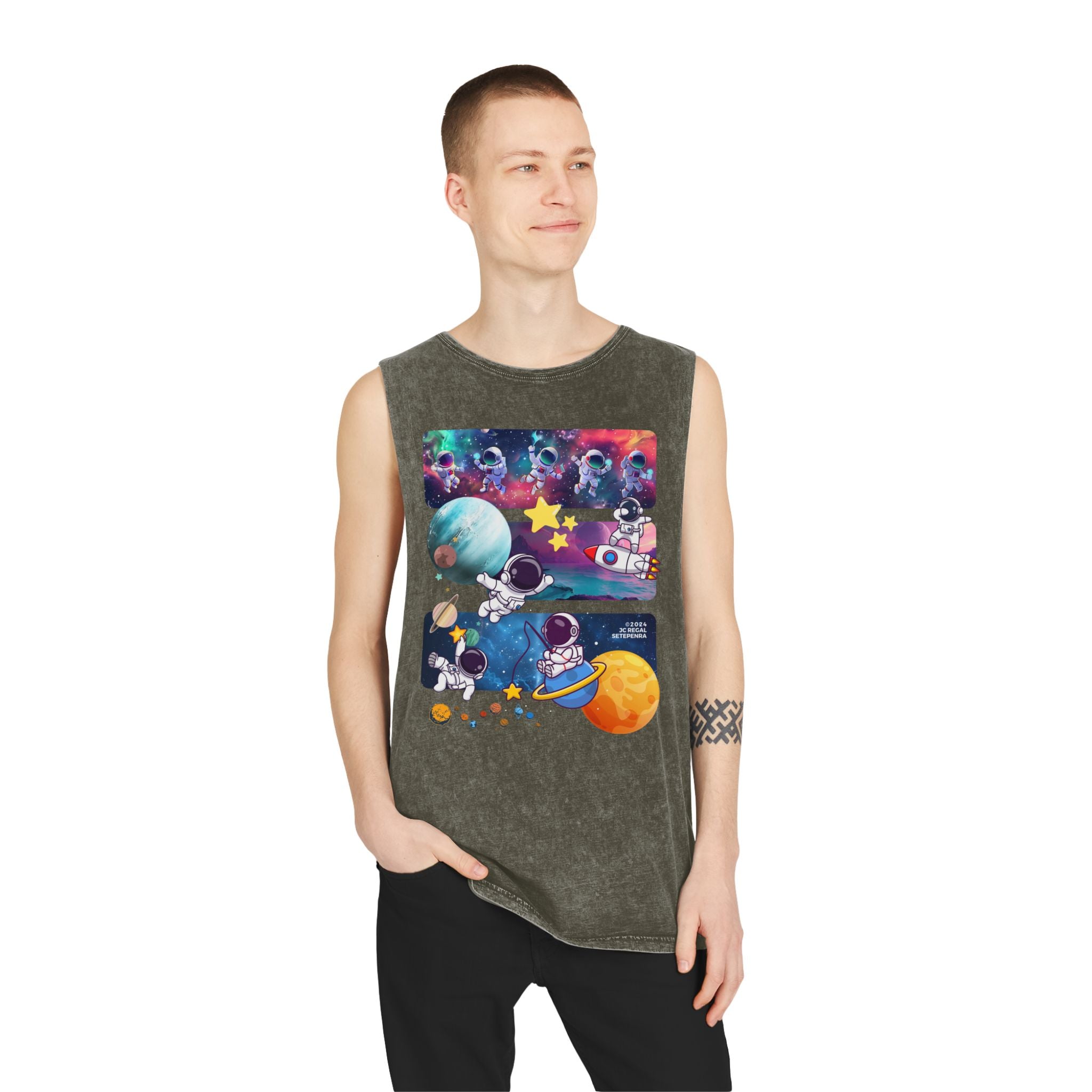 Astro Cosmo (V2.0) Unisex Stonewash Tank Top SETEPENRA Tank Top.