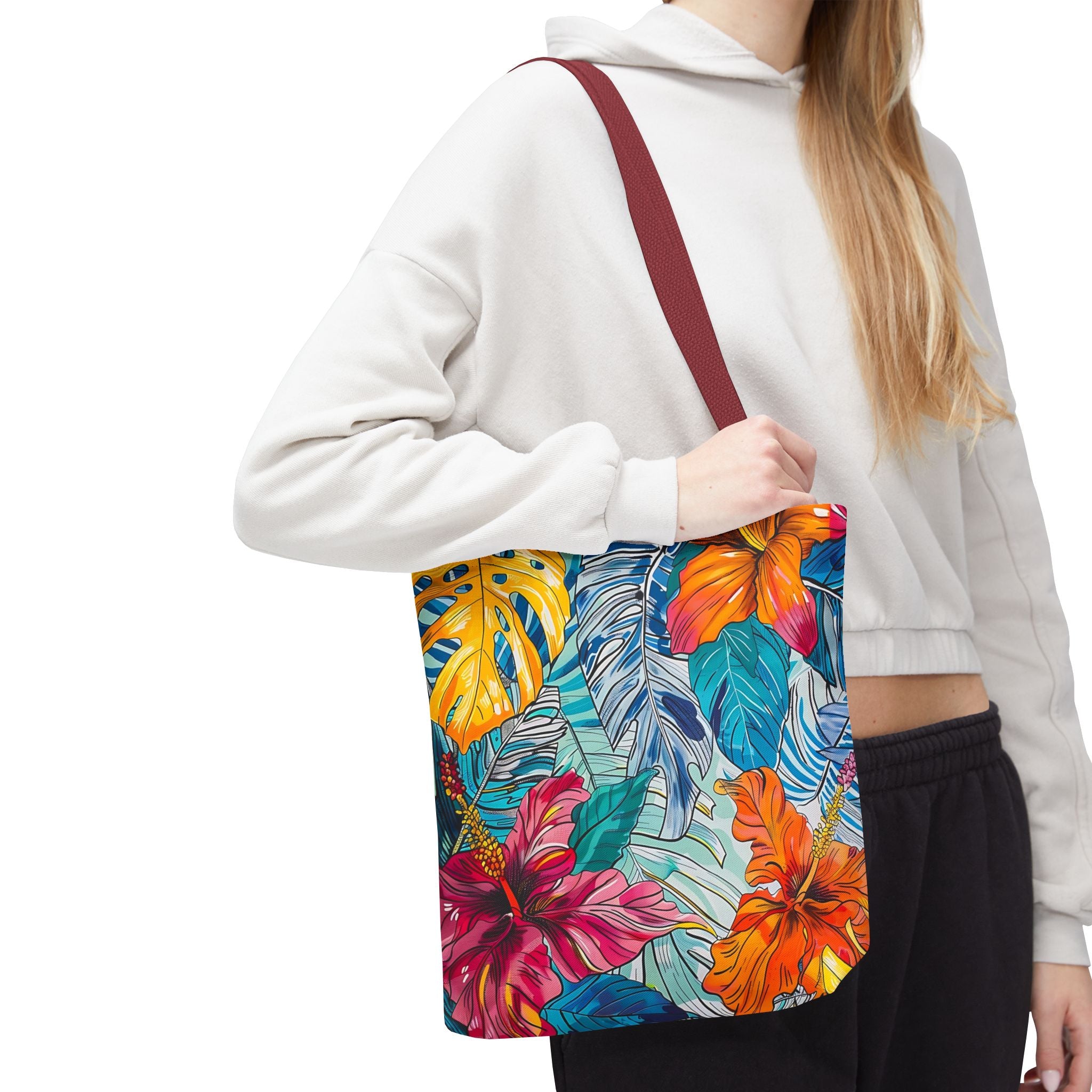 Monstera Hibiscus Tote Bag
