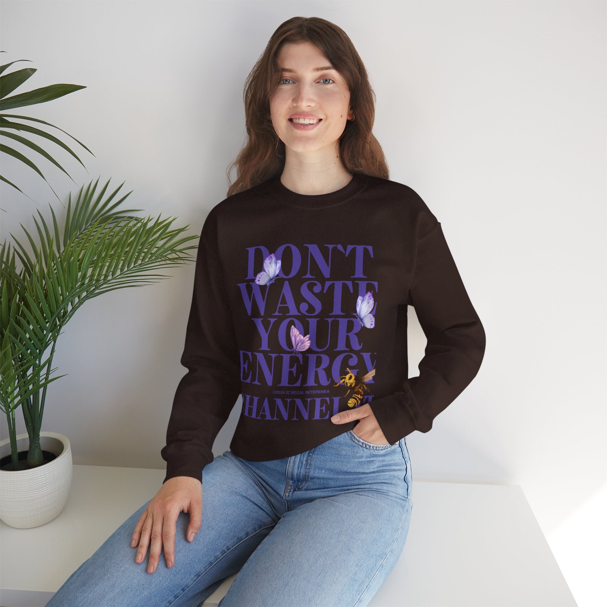 Channel It Unisex Heavy Blend™ Crewneck Sweatshirt (Purple Print)