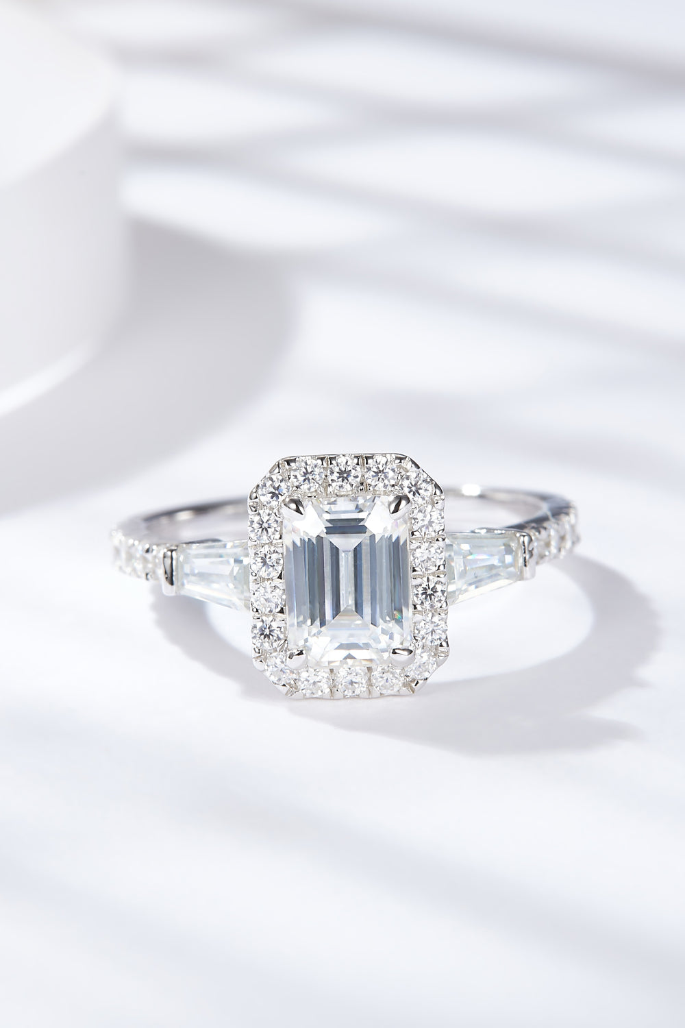 1 Carat Moissanite Geometric 925 Sterling Silver Ring SETEPENRA .