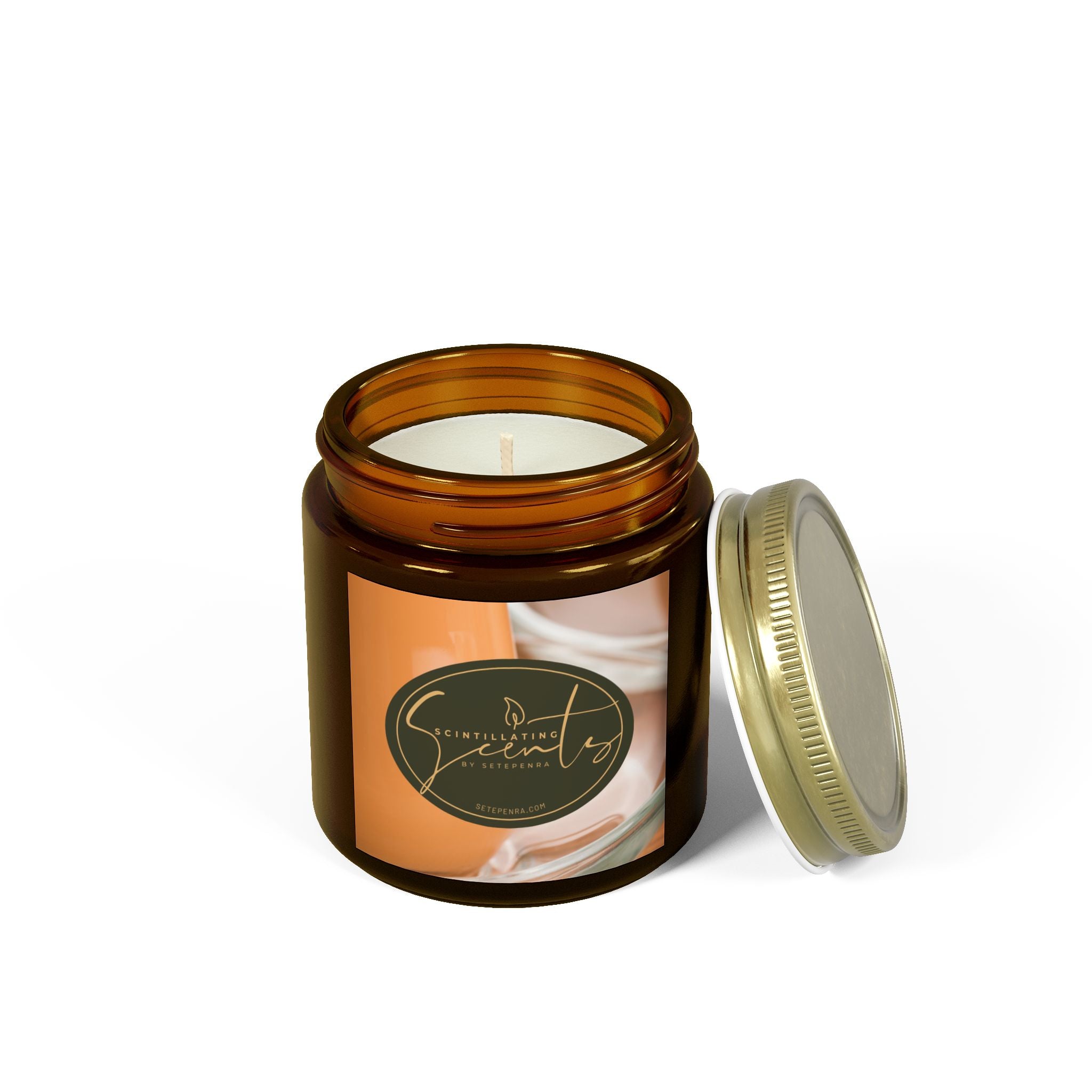 Scintillating Scents by SETEPENRA Scented Candles, Coconut Apricot Wax (4oz, 9oz)