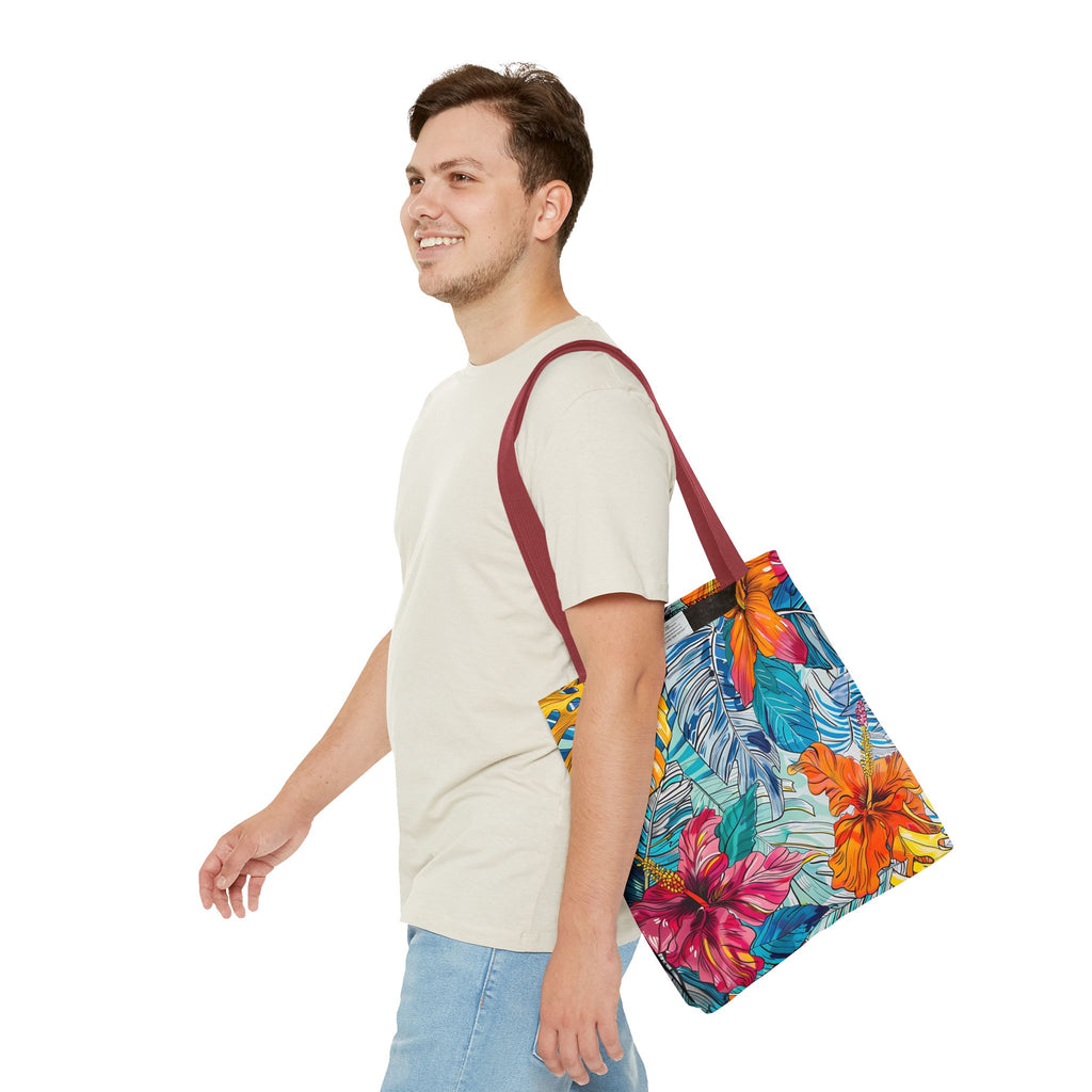 Monstera Hibiscus Tote Bag