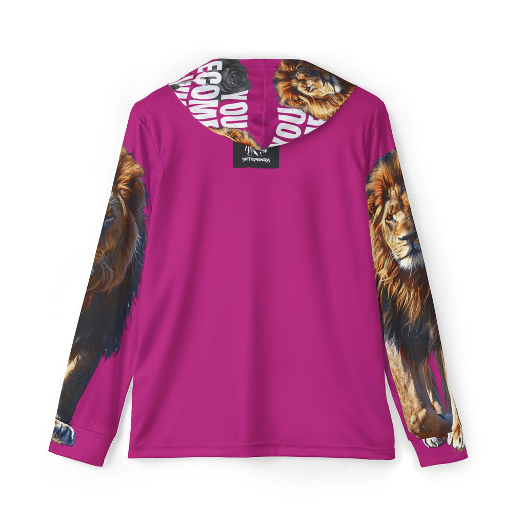 You Become What You Believe Men's Sports Warmup Hoodie (Pink) SETEPENRA All Over Prints.