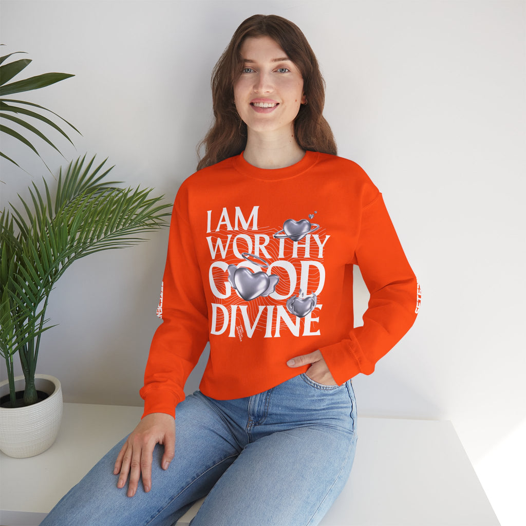 I AM WORTHY GOOD DIVINE Unisex Heavy Blend™ Crewneck Sweatshirt