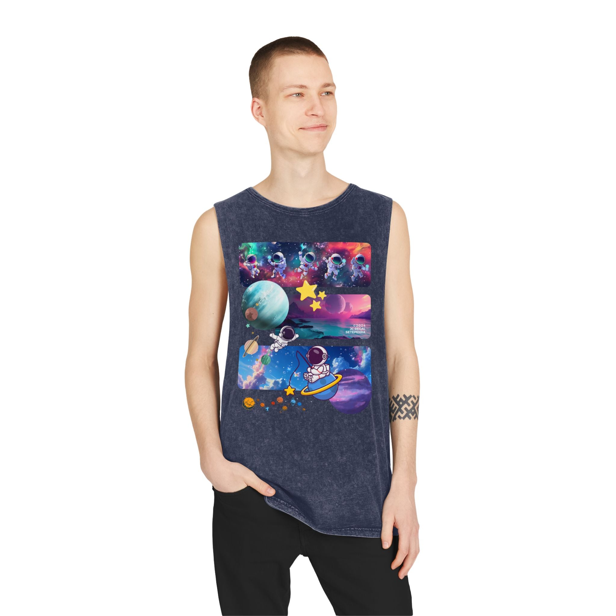 Astro Cosmo Unisex Stonewash Tank Top SETEPENRA Tank Top.