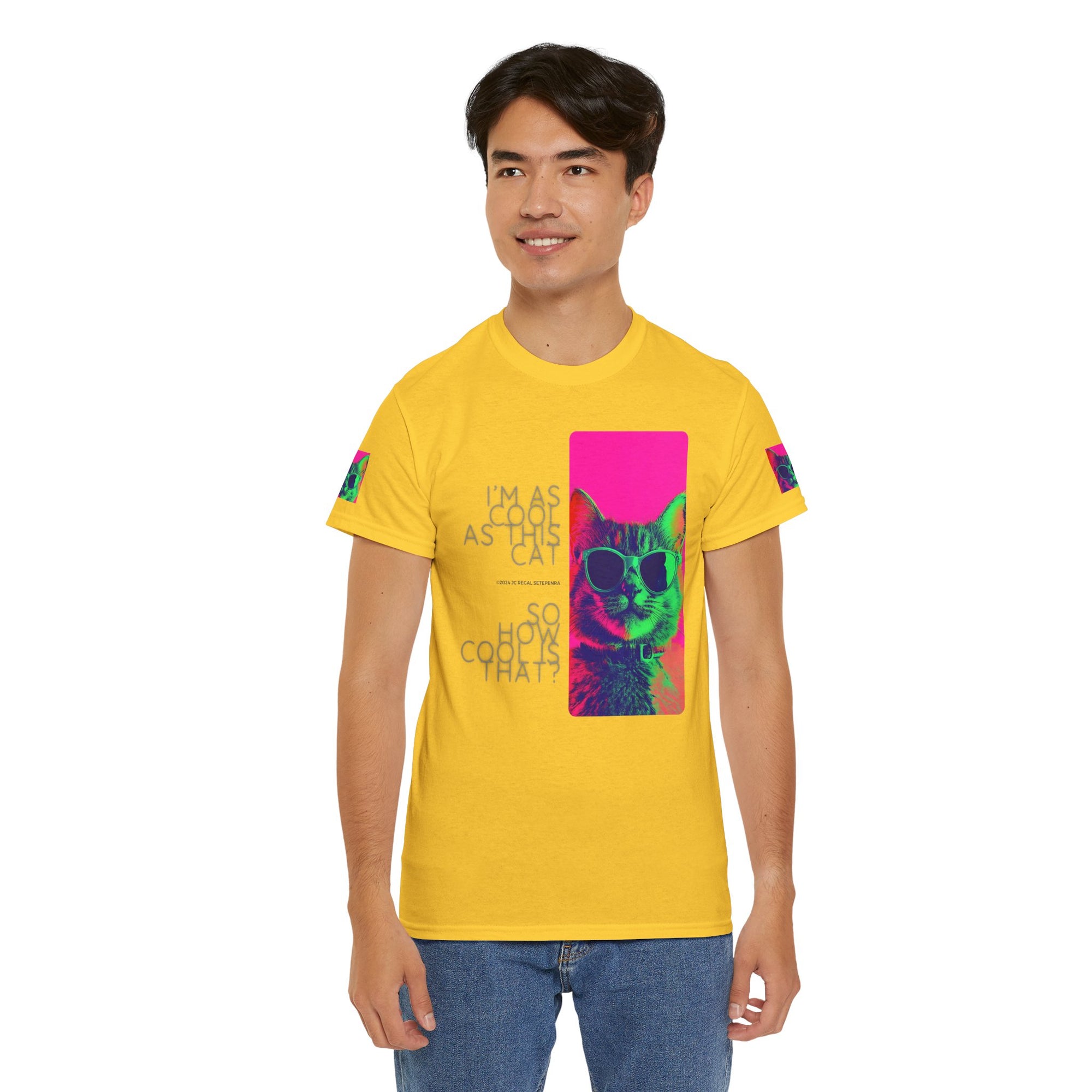 Cool Cat (Whiskers 1) Unisex Heavy Cotton Tee