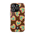 Rainbow Heart Tough Phone Case (For iPhone, Galaxy & More) - Brown