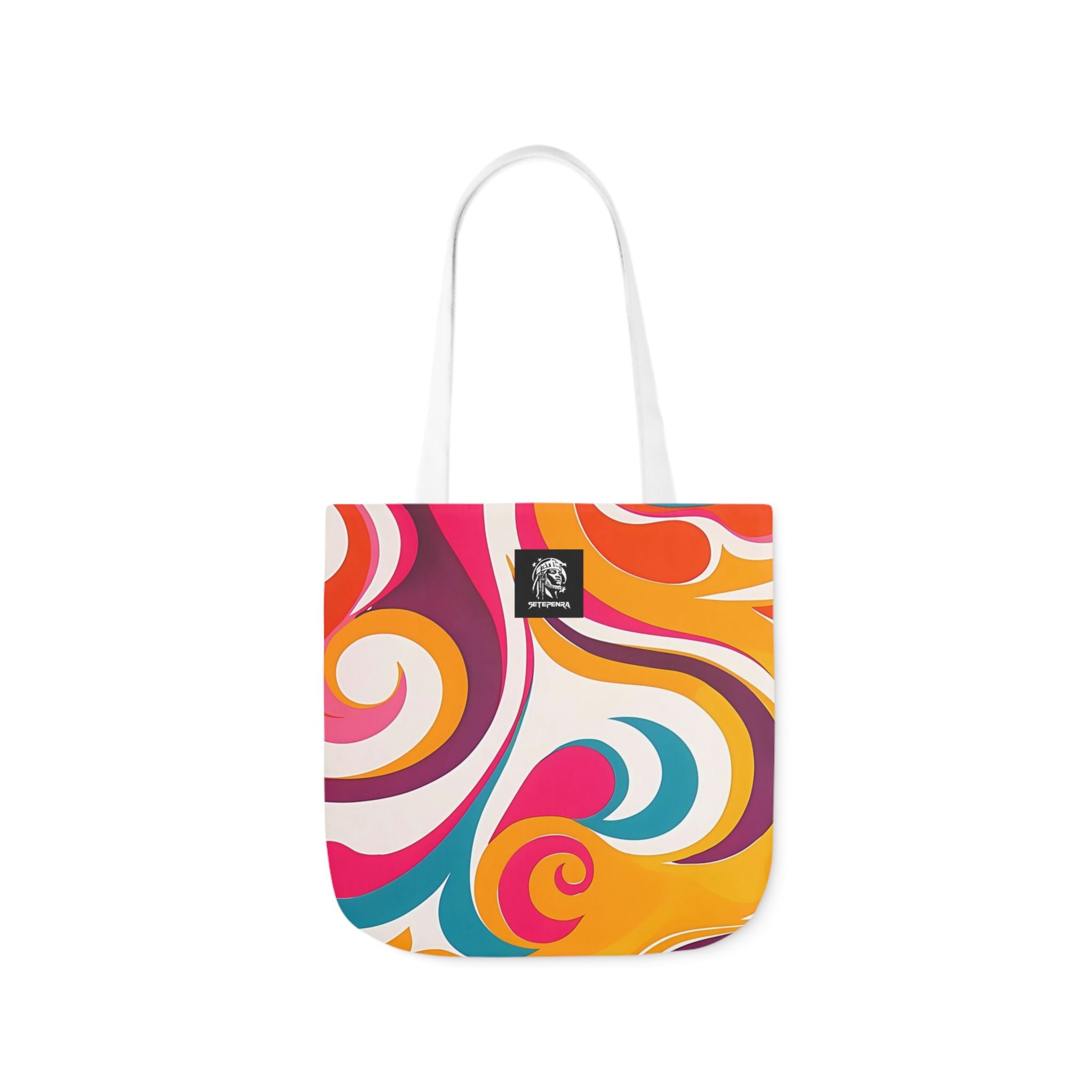 Golden Kandi Swirl  Canvas Tote Bag, 5-Color Straps SETEPENRA Accessories.