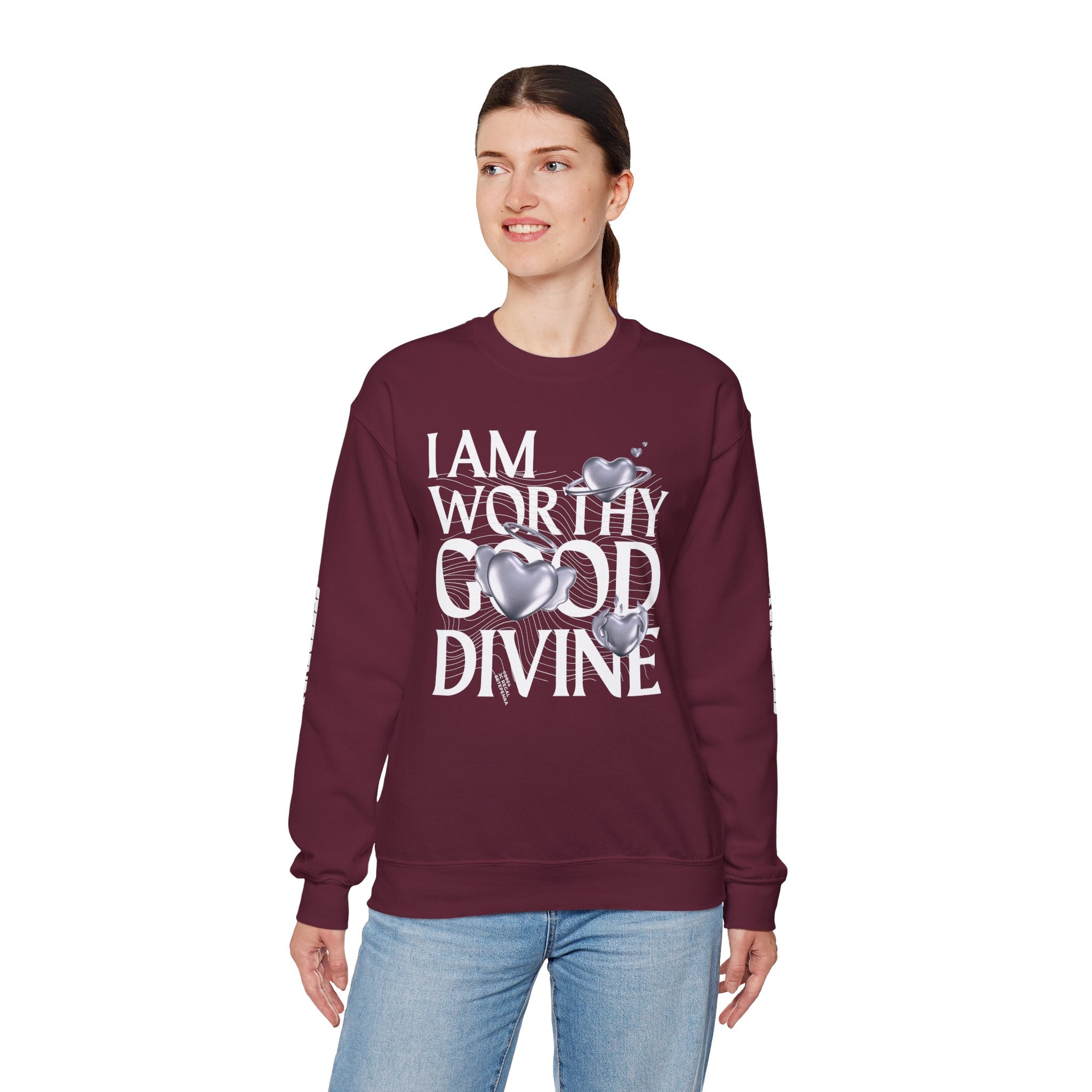 I AM WORTHY GOOD DIVINE Unisex Heavy Blend™ Crewneck Sweatshirt
