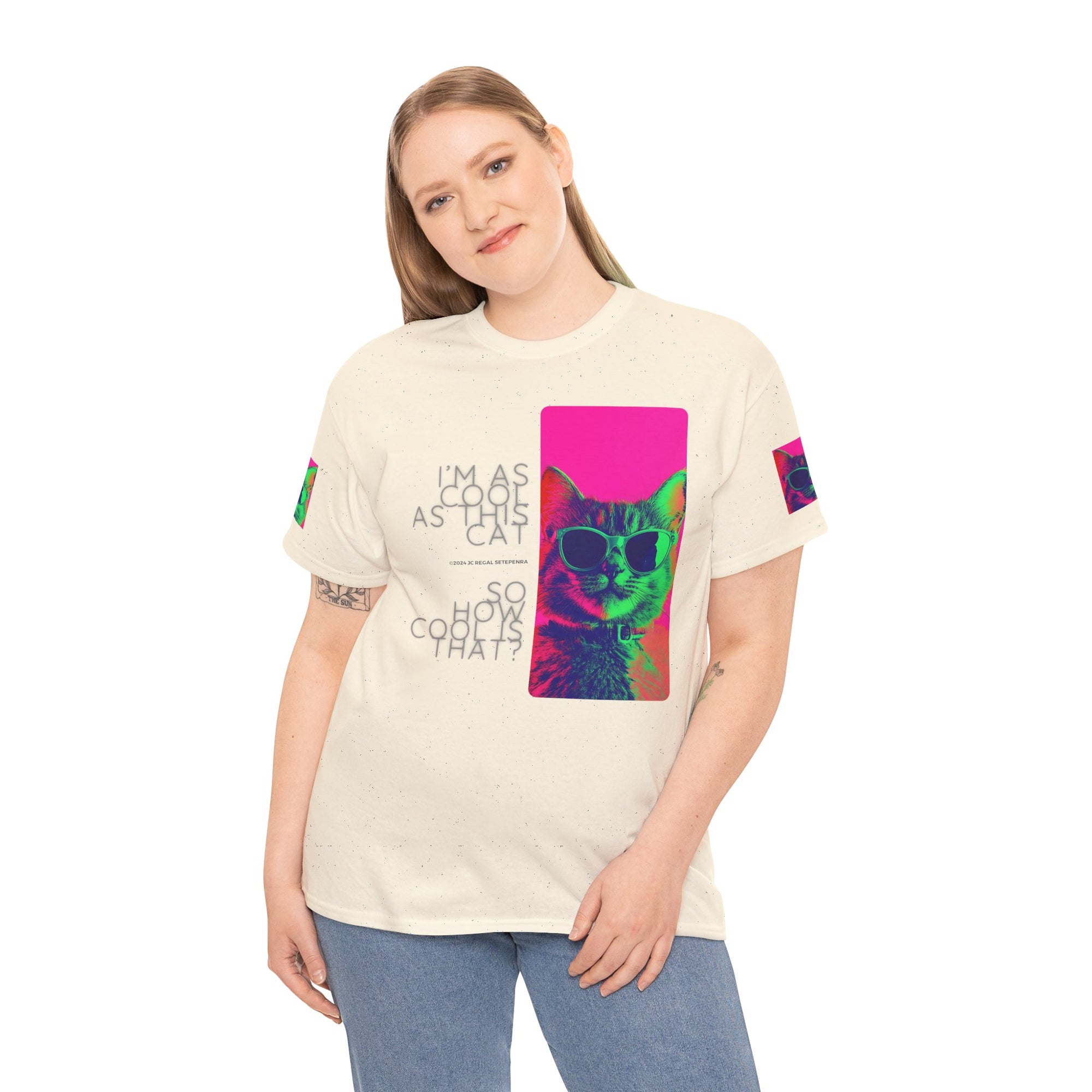 Cool Cat (Whiskers 1) Unisex Heavy Cotton Tee