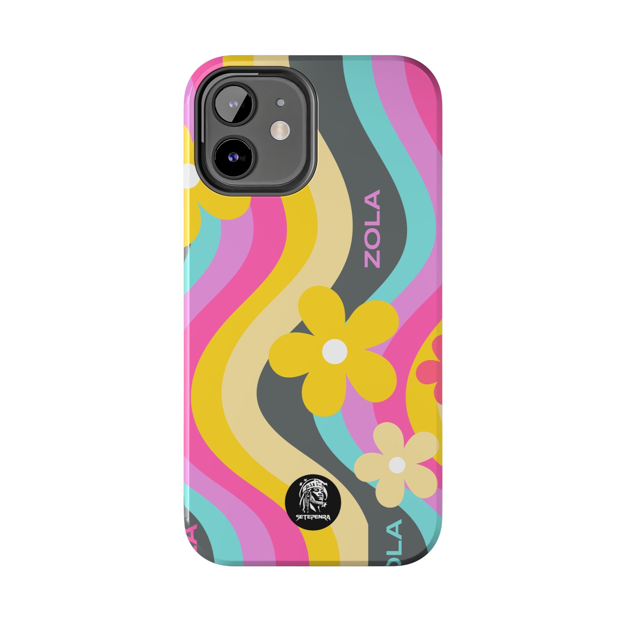 Zola Tough Phone Case (For iPhone, Galaxy & More) - Dark Grey Wave