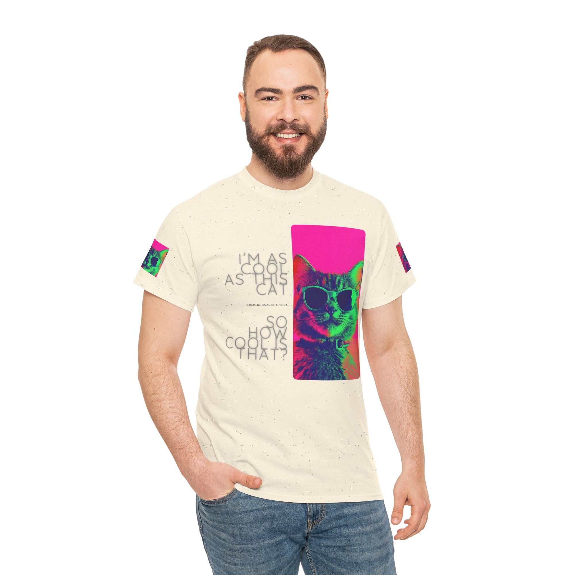 Cool Cat (Whiskers 1) Unisex Heavy Cotton Tee