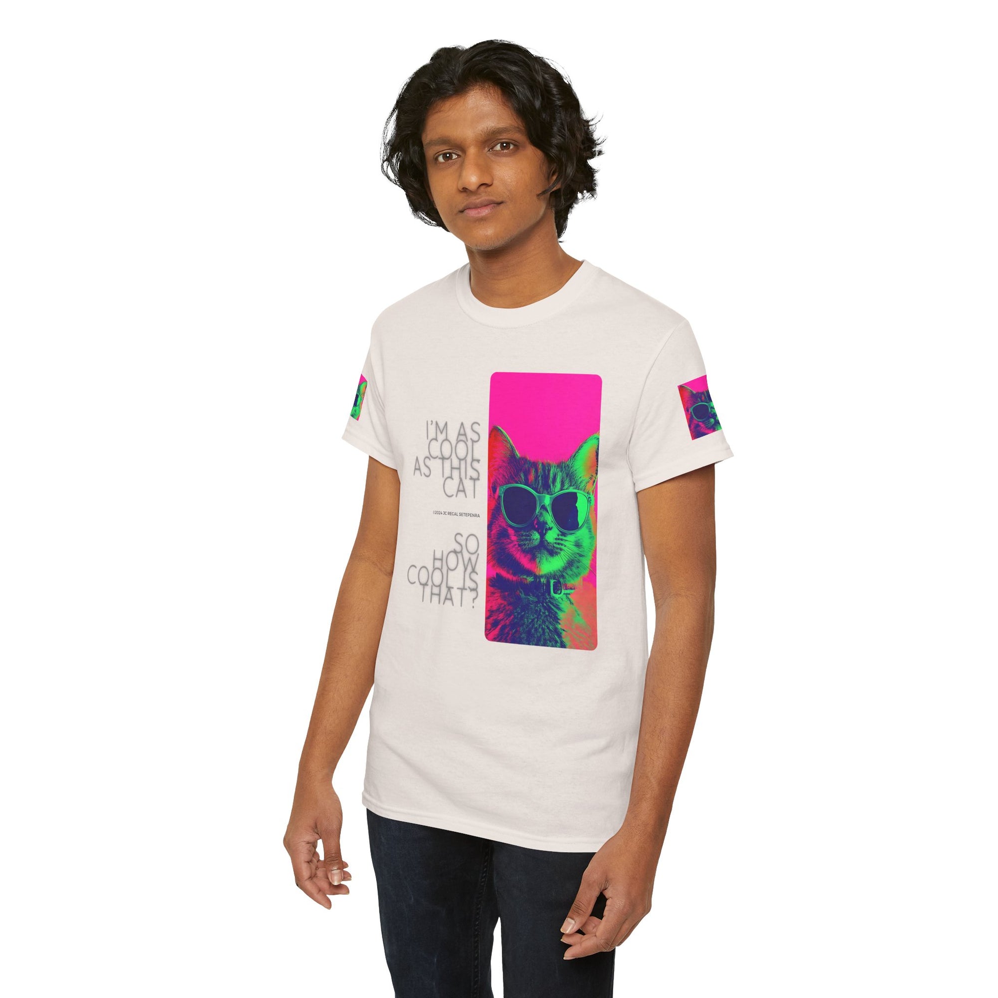 Cool Cat (Whiskers 1) Unisex Heavy Cotton Tee