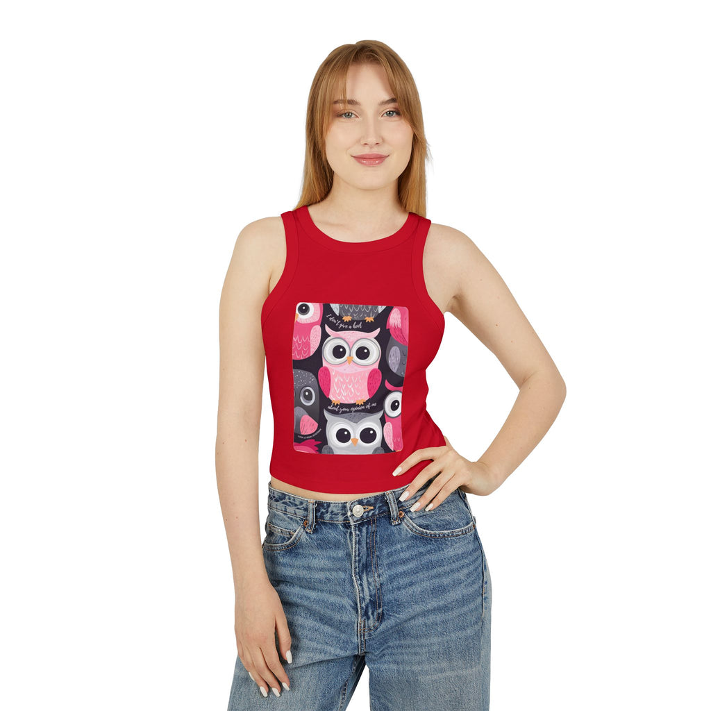 Don't Give A Hoot Women's Micro Rib Racer Tank Top