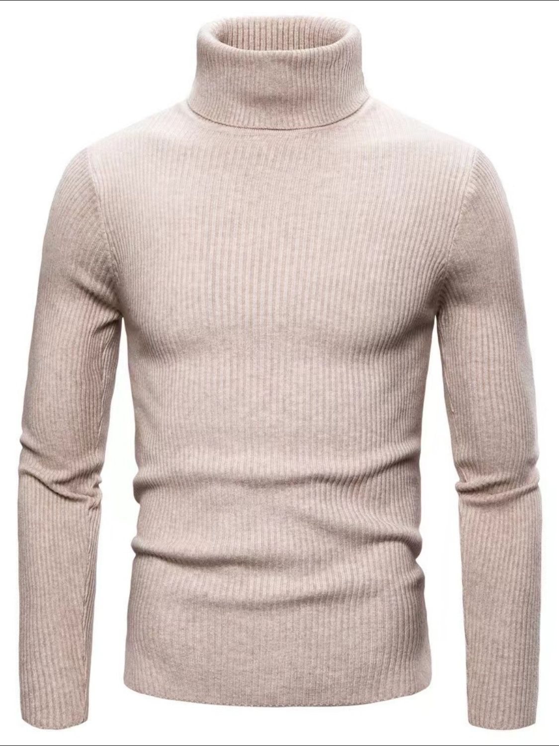 Men's Turtleneck Long Sleeve Ribbed Sweater SETEPENRA .