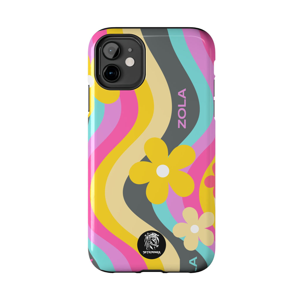 Zola Tough Phone Case (For iPhone, Galaxy & More) - Dark Grey Wave