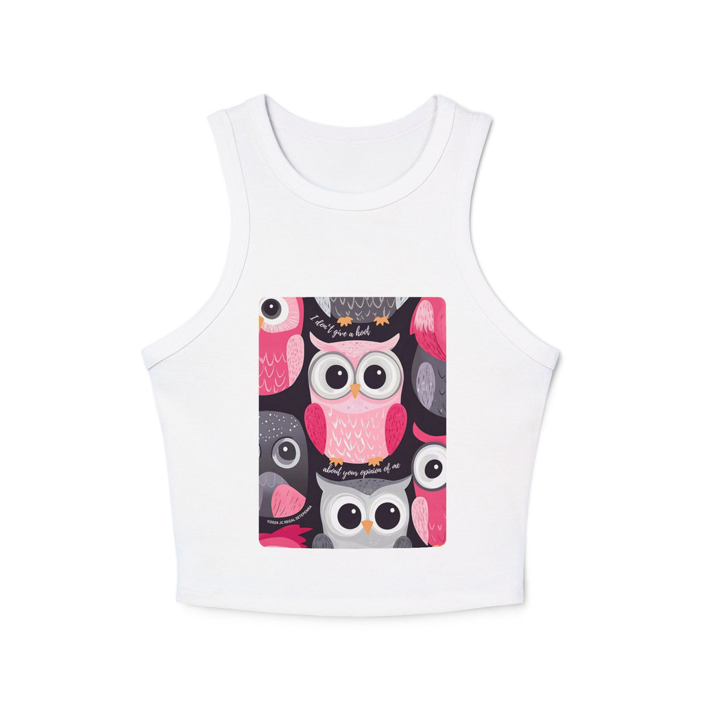 Don't Give A Hoot Women's Micro Rib Racer Tank Top SETEPENRA Tank Top.