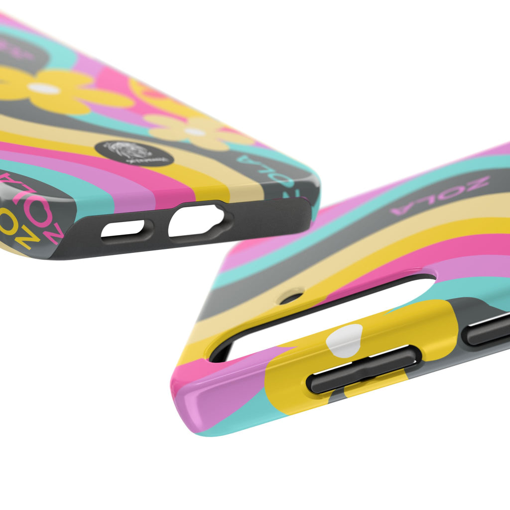 Zola Tough Phone Case (For iPhone, Galaxy & More) - Dark Grey Wave
