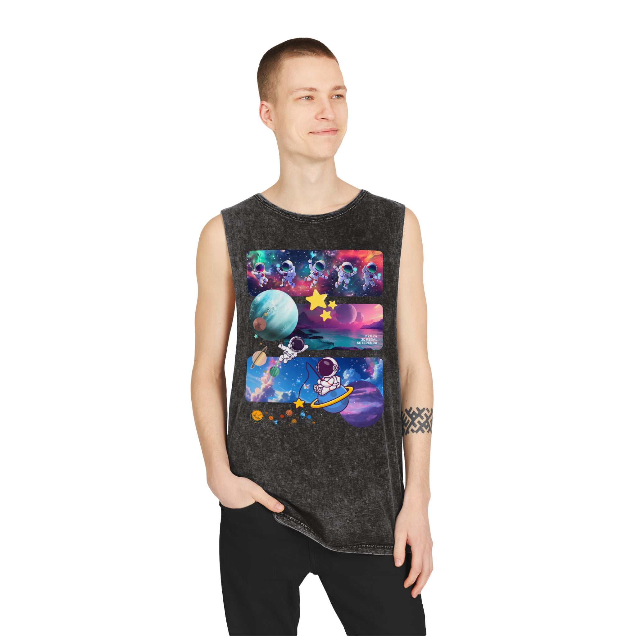 Astro Cosmo Unisex Stonewash Tank Top SETEPENRA Tank Top.