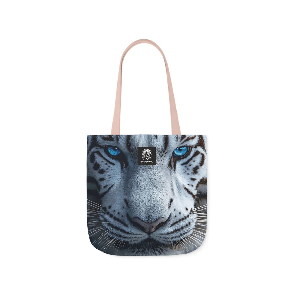 Primal Power Canvas Tote Bag, 5-Color Straps - White Tiger (1st Edition) SETEPENRA Accessories.