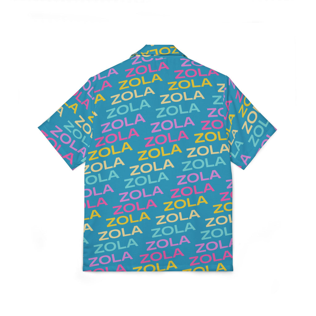 Zola Men's Hawaiian Camp Shirt (Turquoise) SETEPENRA All Over Prints.