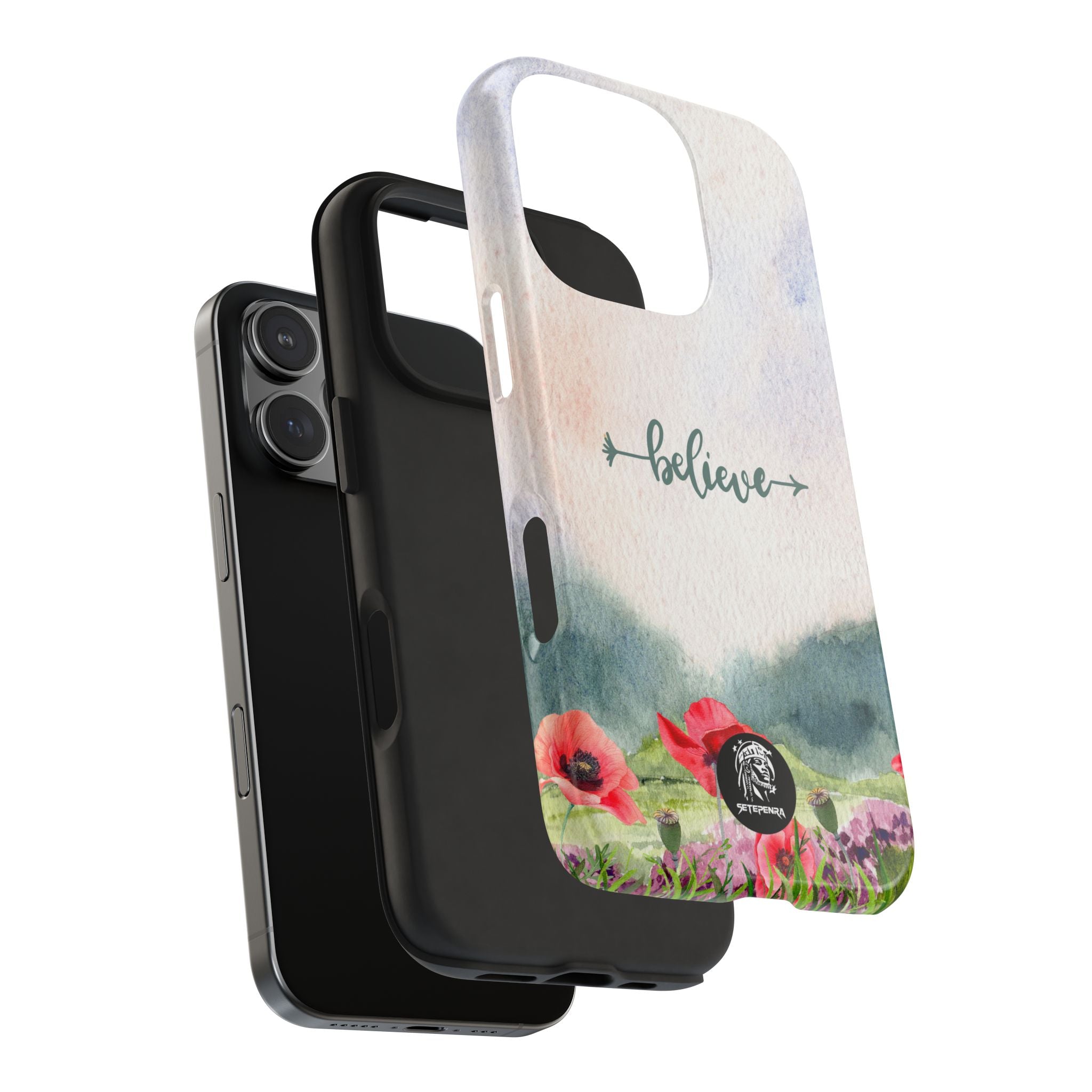 Believe Tough Phone Case (For iPhone, Galaxy & More) - Watercolor Flower