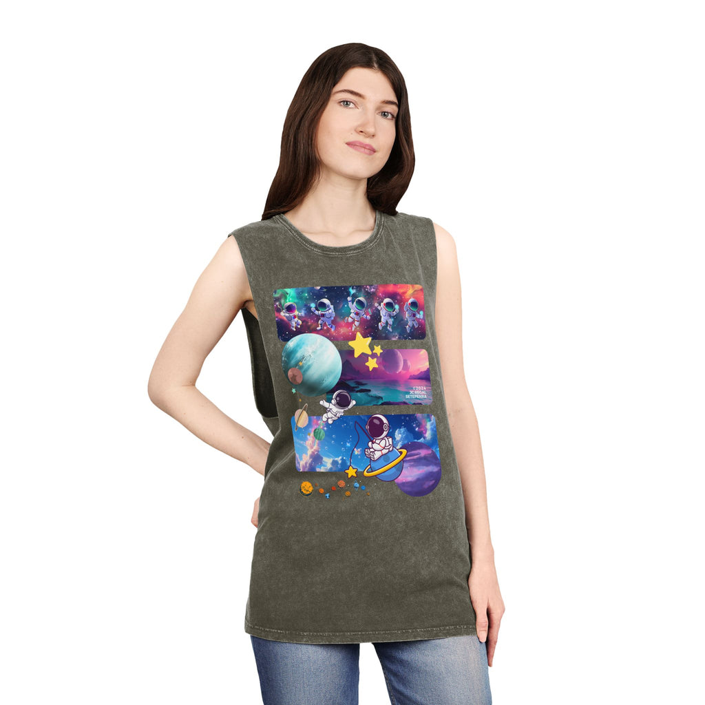 Astro Cosmo Unisex Stonewash Tank Top SETEPENRA Tank Top.
