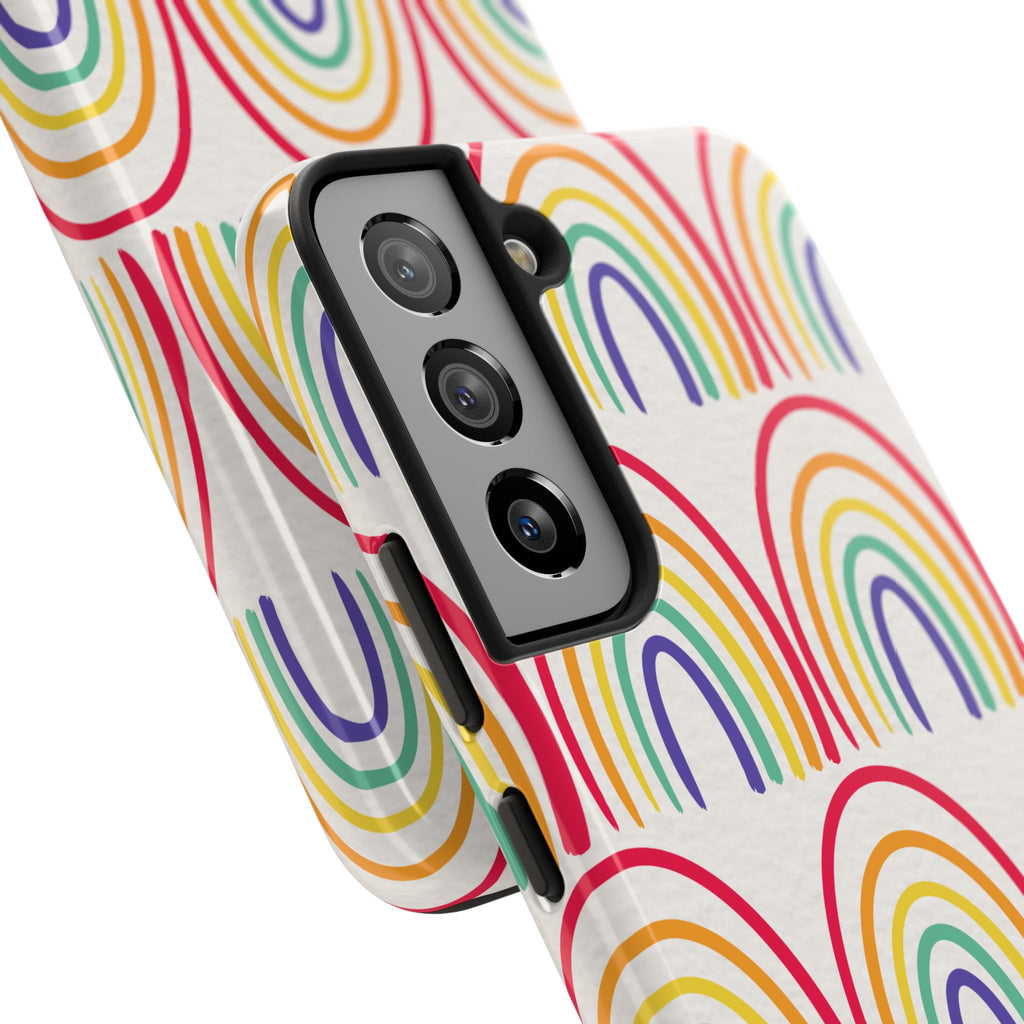 Retro Rainbow Tough Phone Case (For iPhone, Galaxy & More)