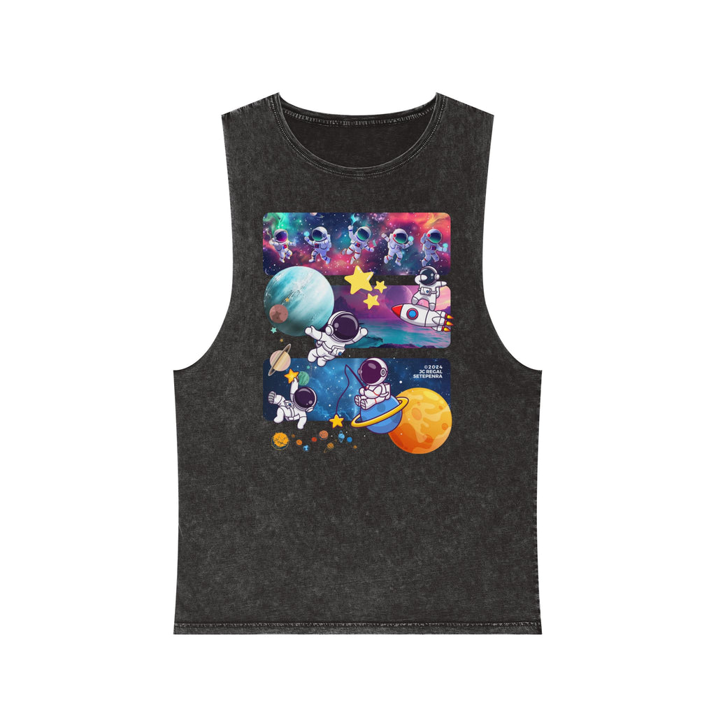 Astro Cosmo (V2.0) Unisex Stonewash Tank Top SETEPENRA Tank Top.