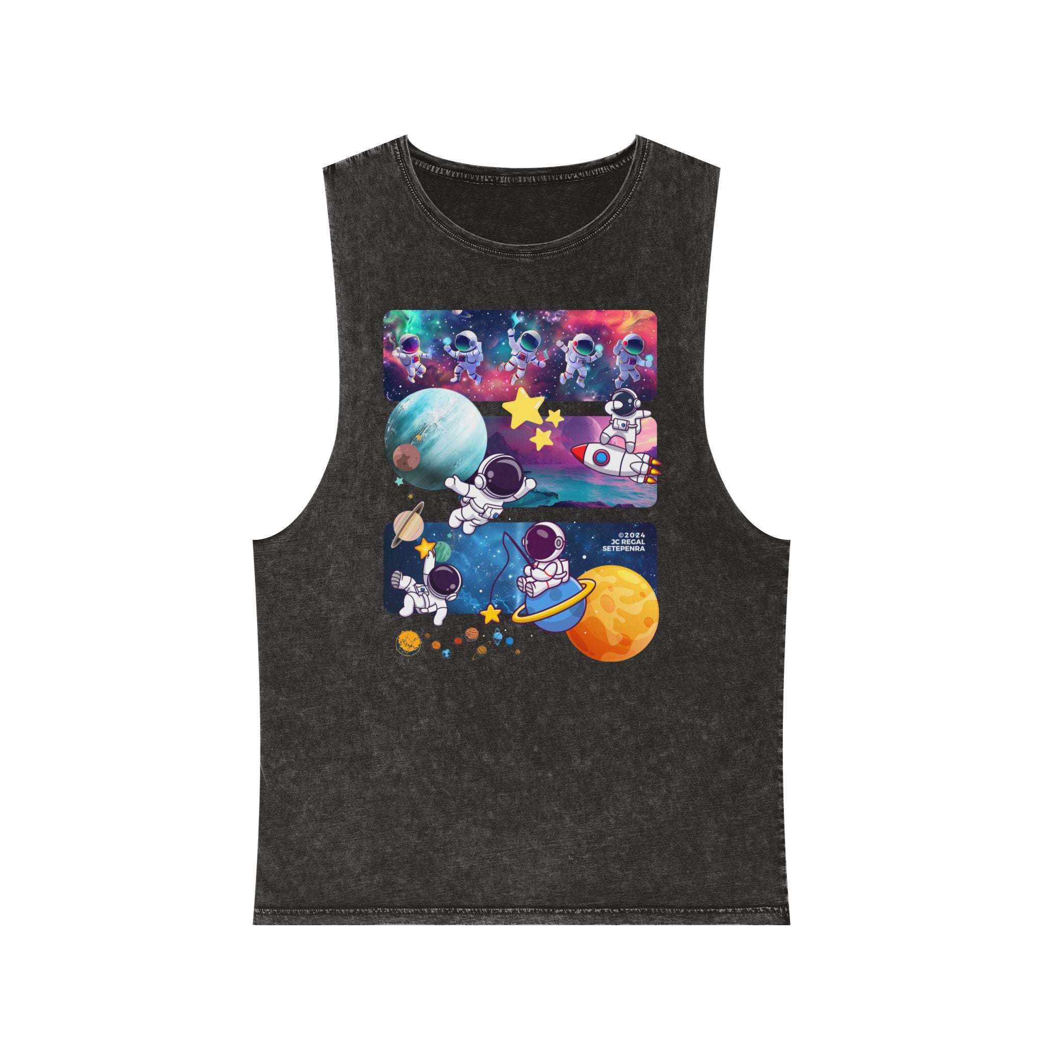 Astro Cosmo (V2.0) Unisex Stonewash Tank Top SETEPENRA Tank Top.