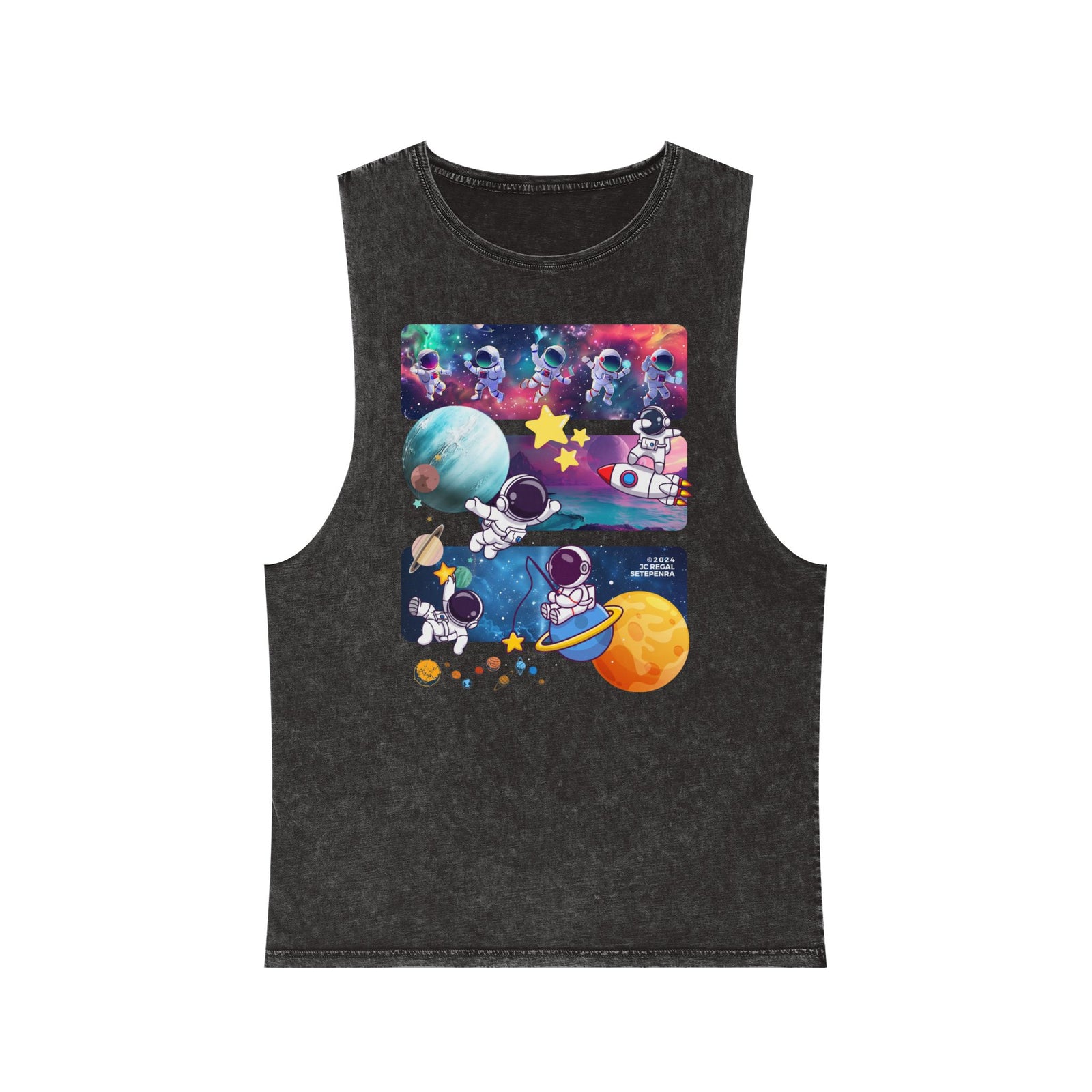 Astro Cosmo (V2.0) Unisex Stonewash Tank Top SETEPENRA Tank Top.