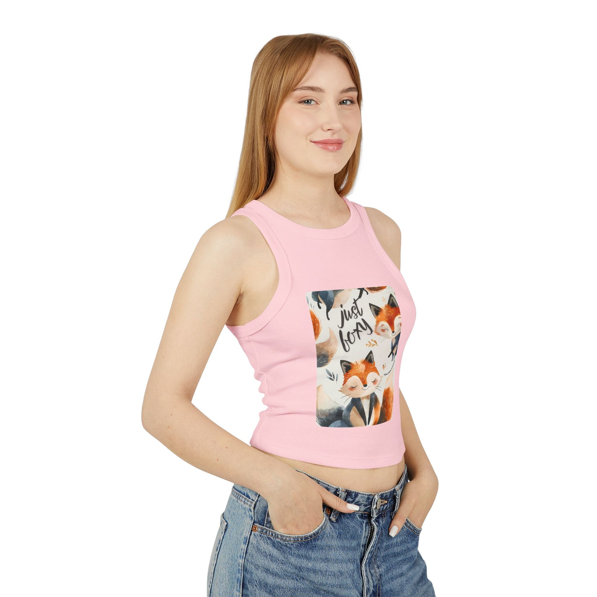Just Foxy Women's Micro Rib Racer Tank Top