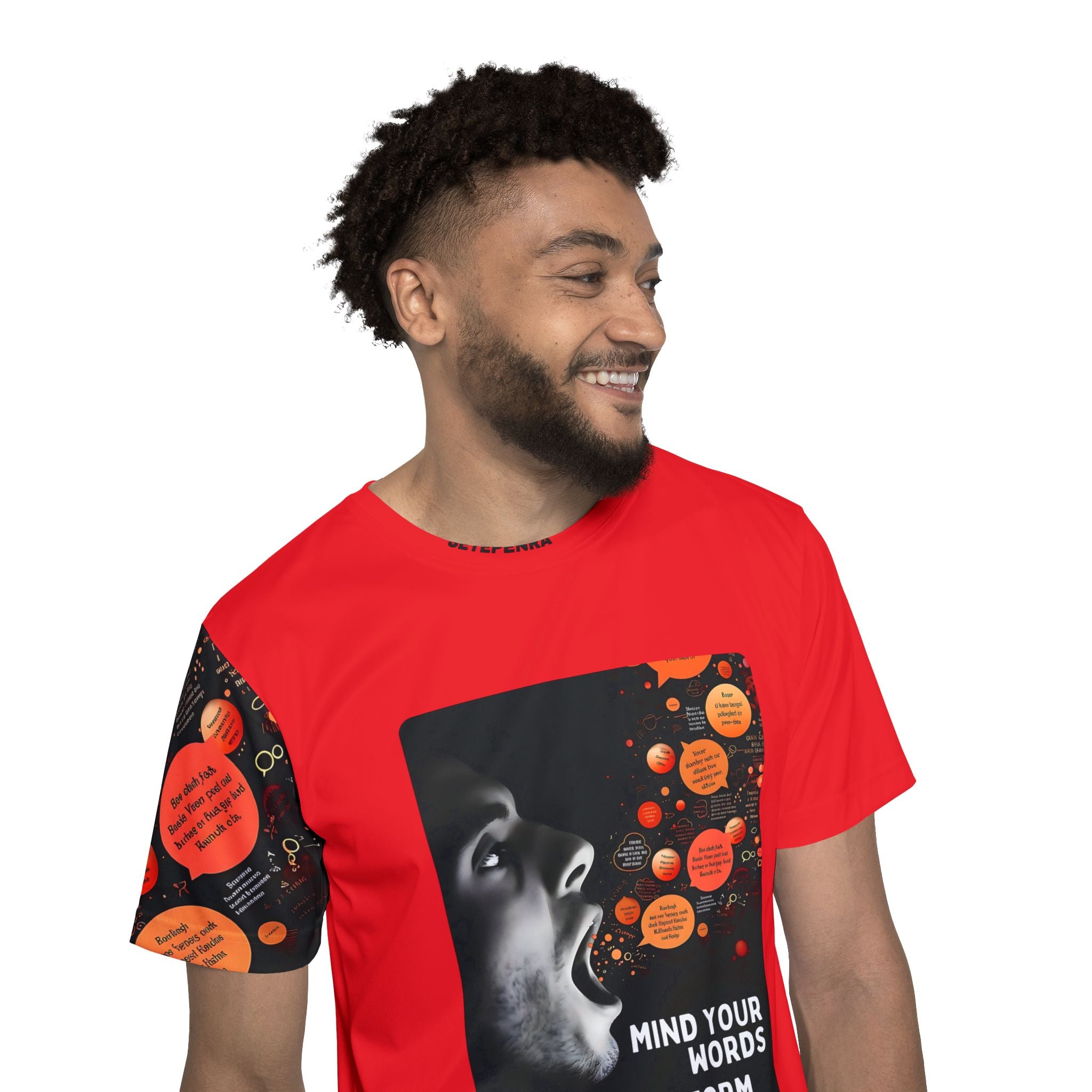 Mind Your Words Men's Sports Jersey (Red) SETEPENRA All Over Prints.