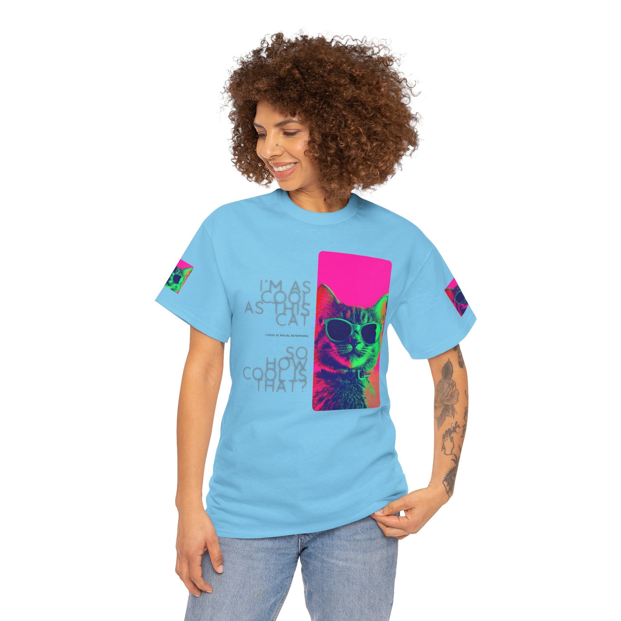 Cool Cat (Whiskers 1) Unisex Heavy Cotton Tee