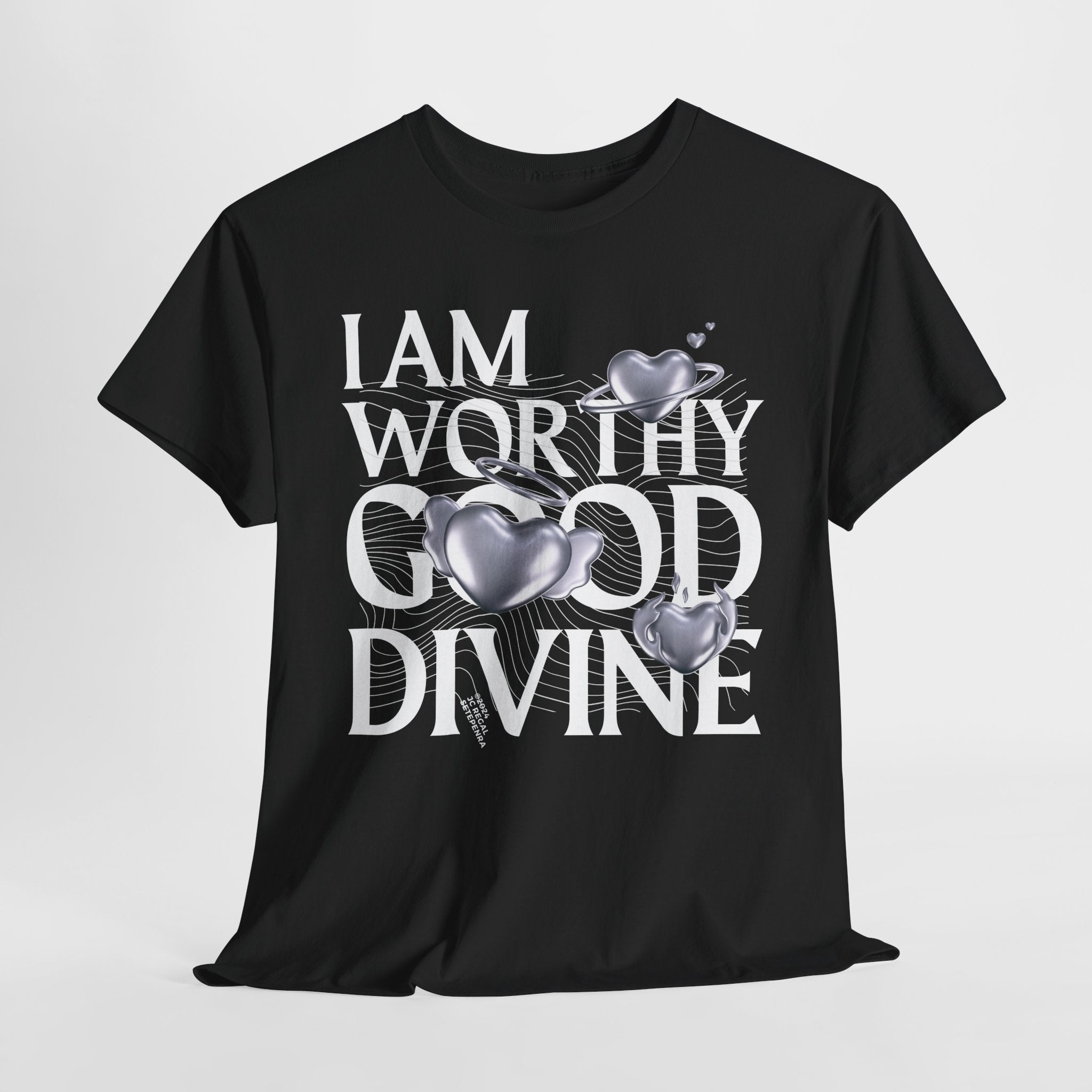 I AM WORTHY GOOD DIVINE Unisex Heavy Cotton Tee SETEPENRA T-Shirt.